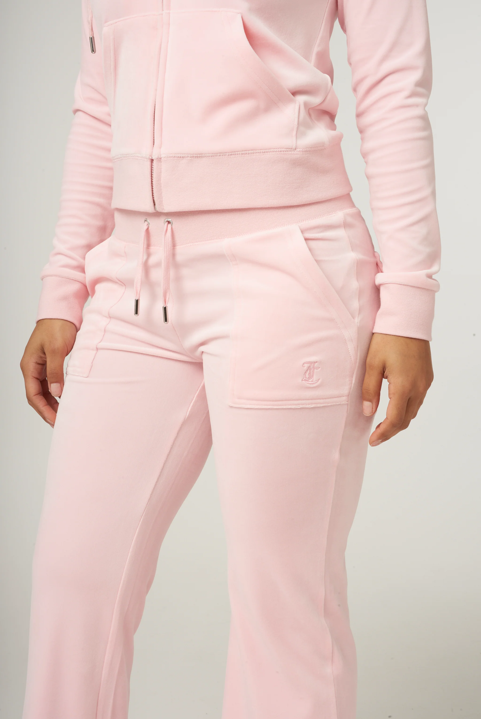 ALMOND BLOSSOM LOW RISE FLARE CLASSIC VELOUR TRACK PANT - Image 3