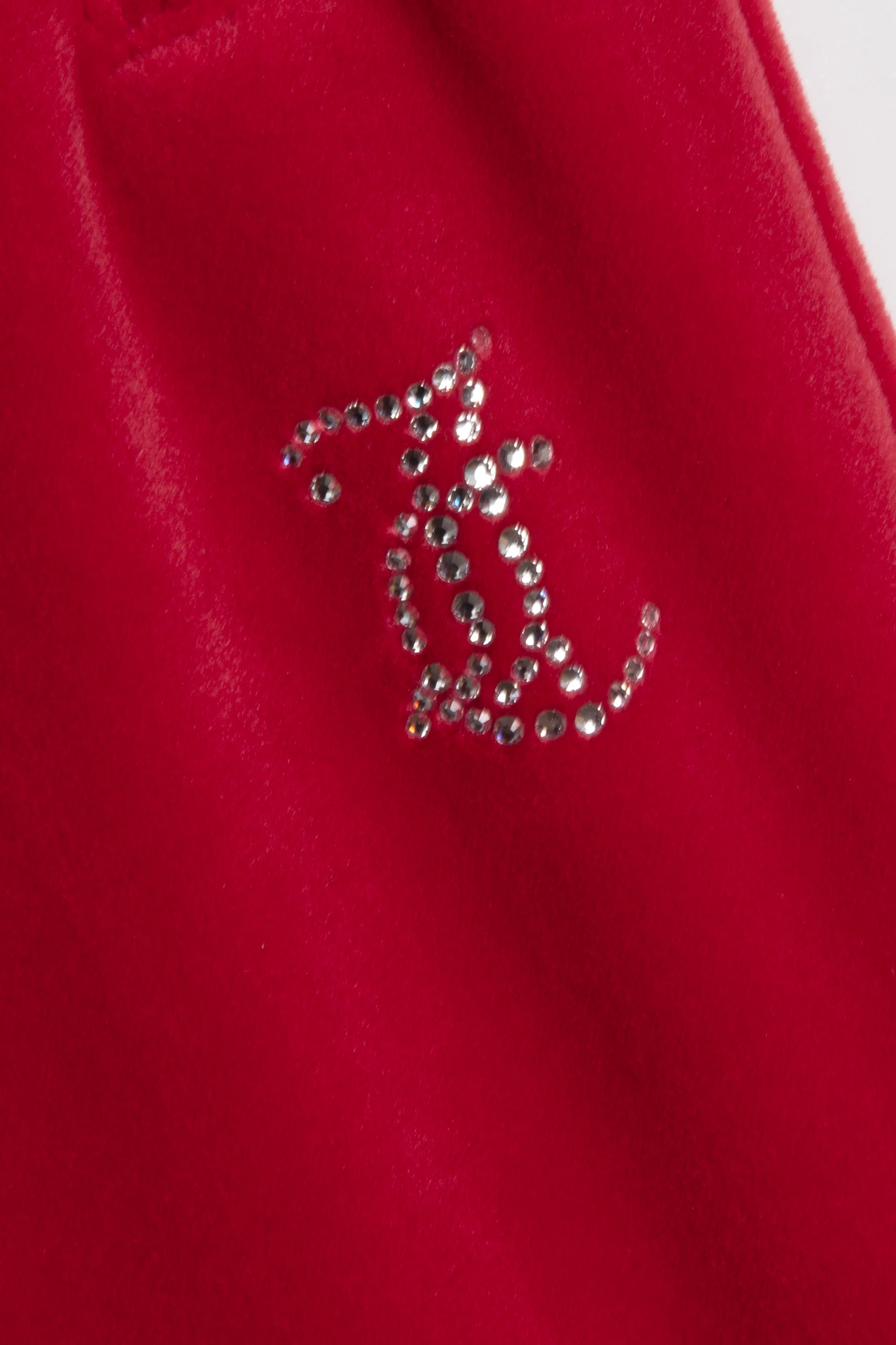 ASTOR RED VELOUR DIAMANTÉ TRACKSUIT BOTTOM - Image 11