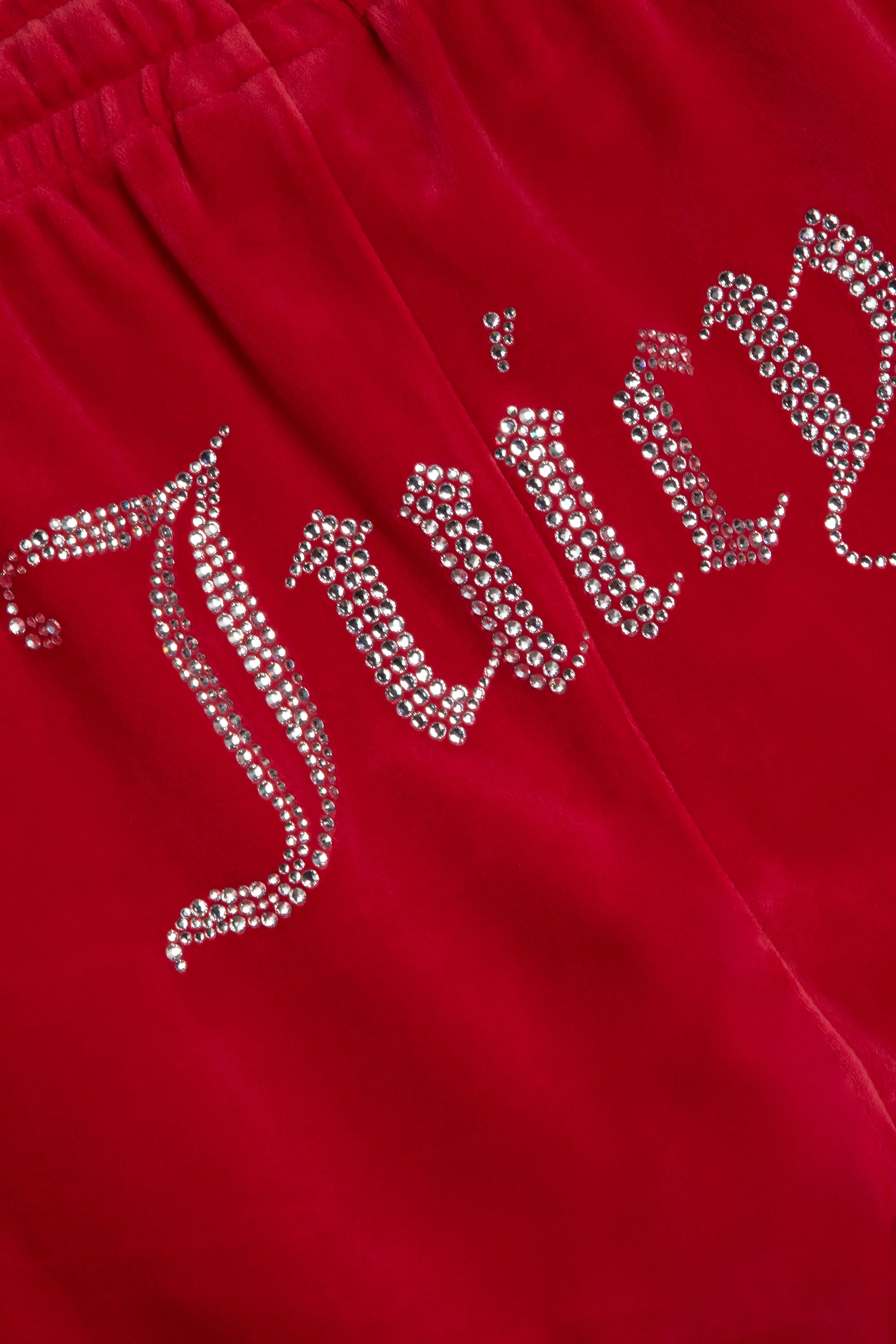 ASTOR RED VELOUR DIAMANTÉ TRACKSUIT BOTTOM - Image 12