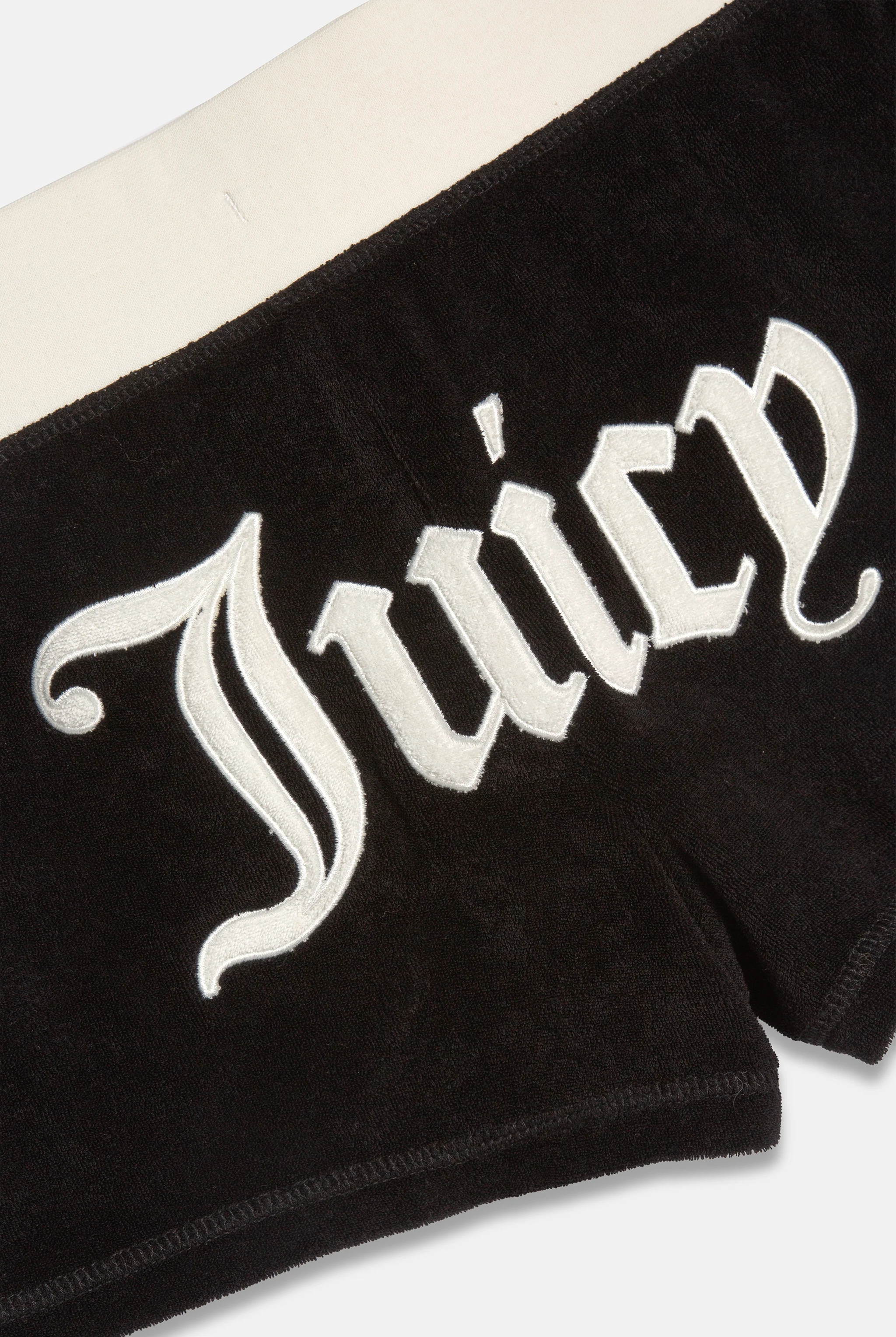 BLACK APPLIQUE TERRY BOOTY SHORTS - Image 9