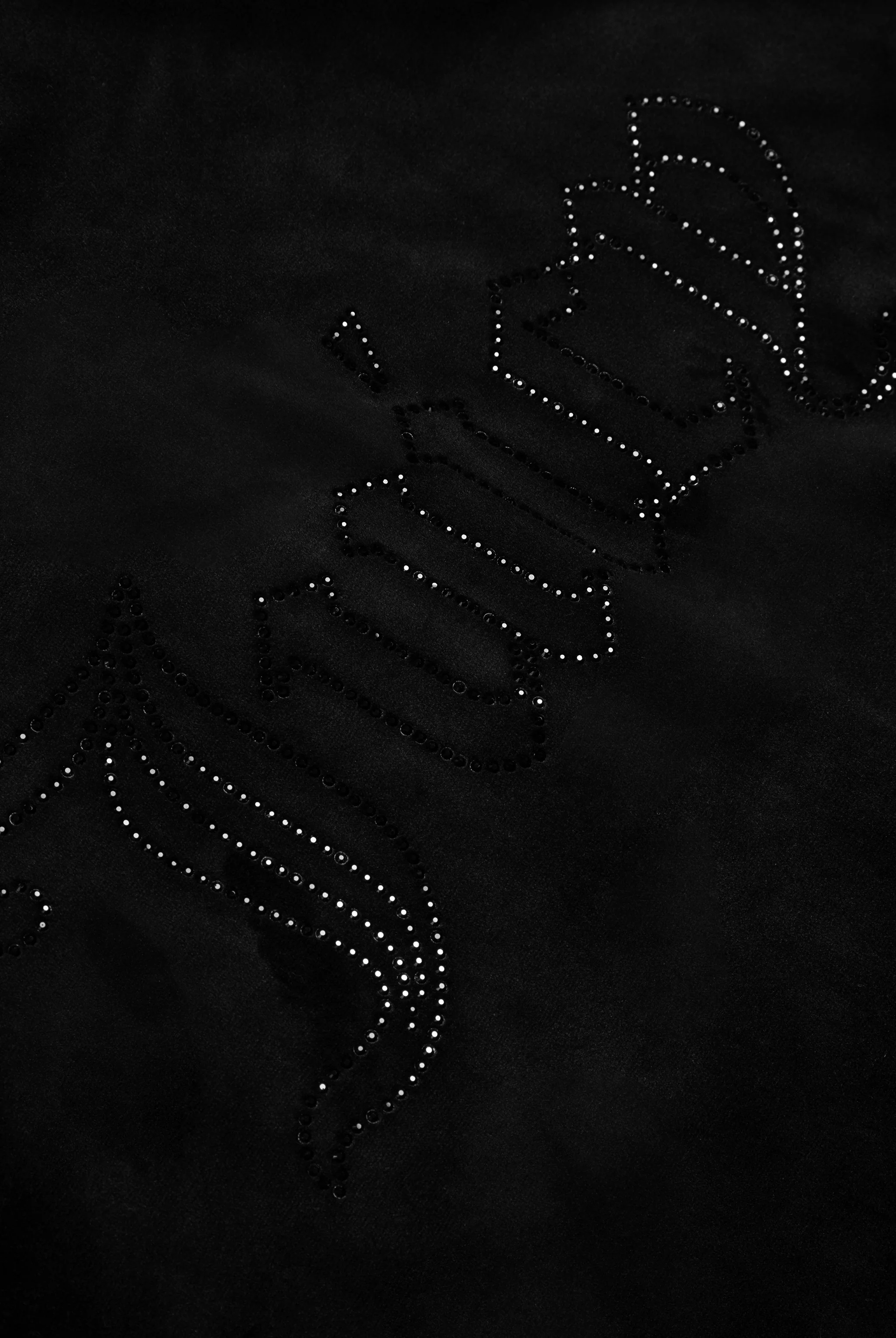 BLACK OUTLINE DIAMANTÉ OVERSIZED CROPPED HOODIE - Image 7