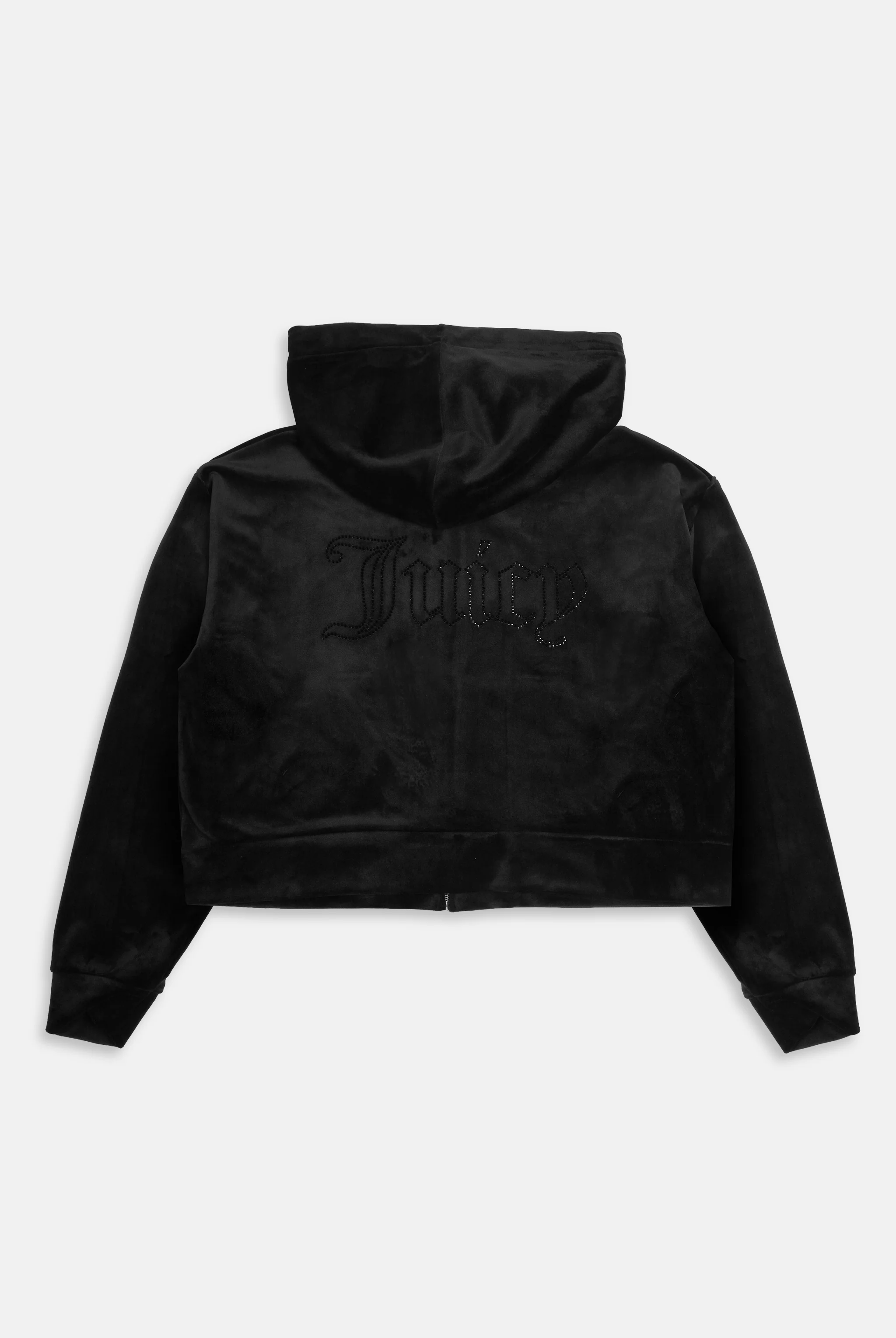 BLACK OUTLINE DIAMANTÉ OVERSIZED CROPPED HOODIE - Image 8