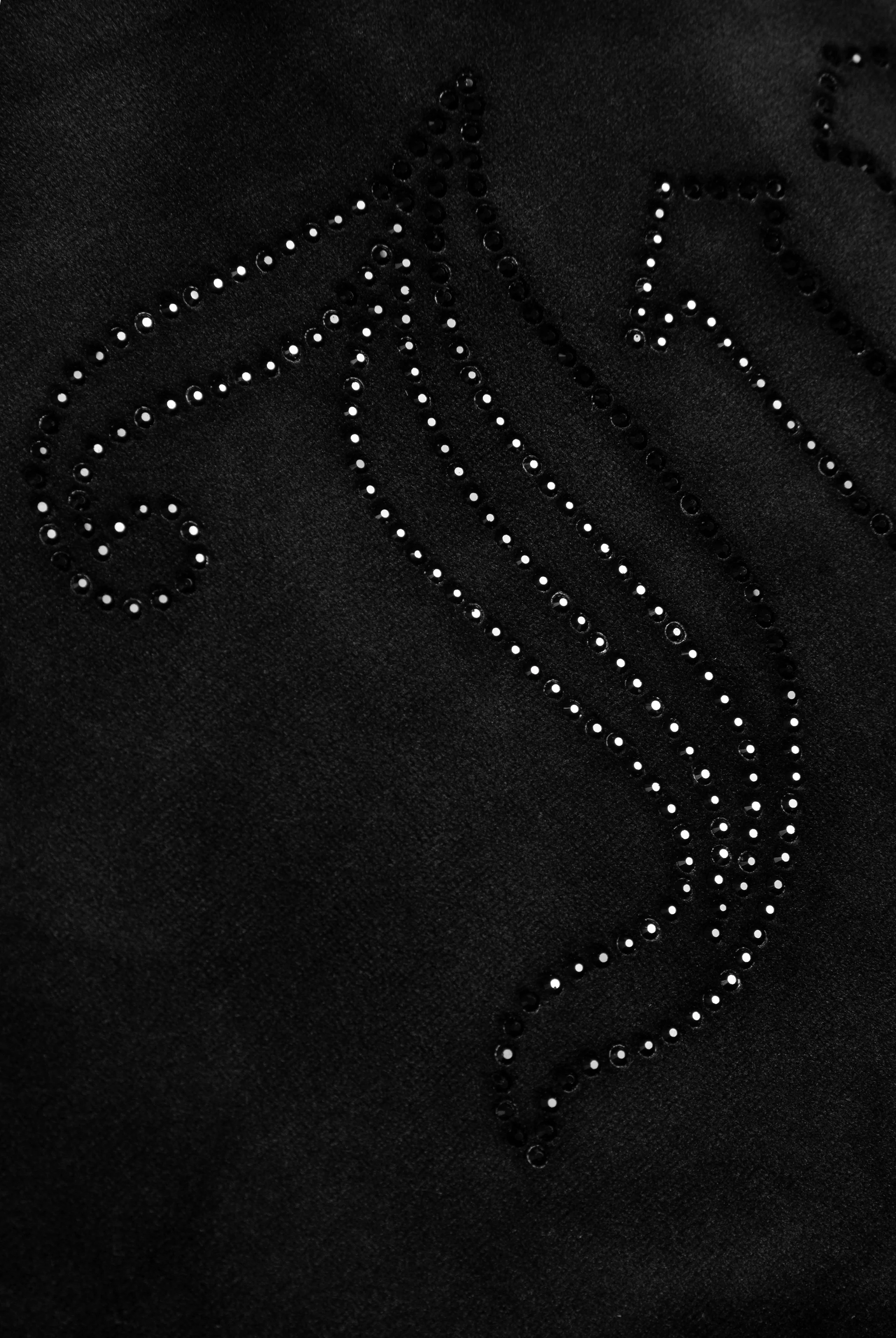 BLACK OUTLINE DIAMANTÉ OVERSIZED CROPPED HOODIE - Image 9