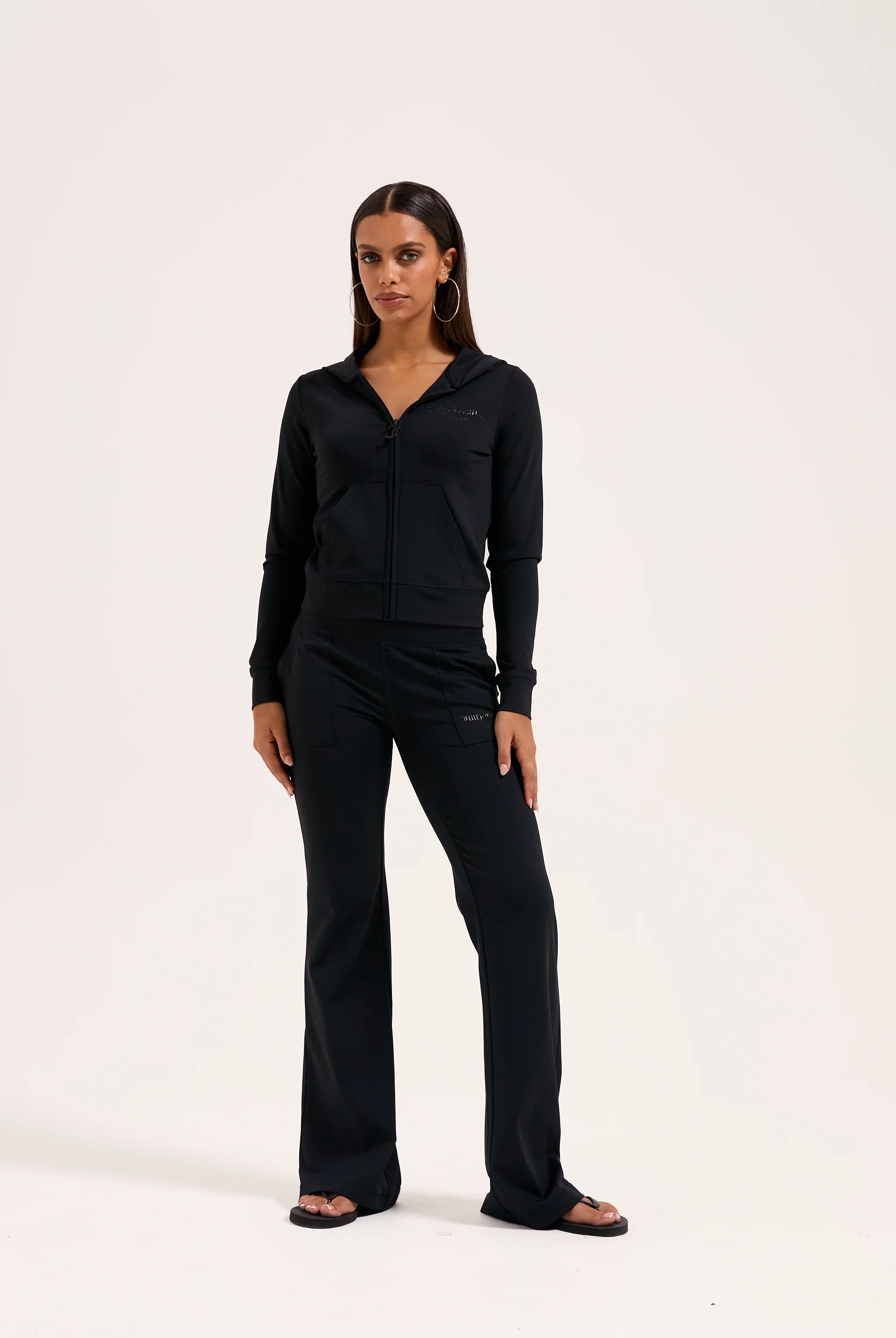 BLACK PEACHED ACTIVE LOW RISE PANTS - Image 6