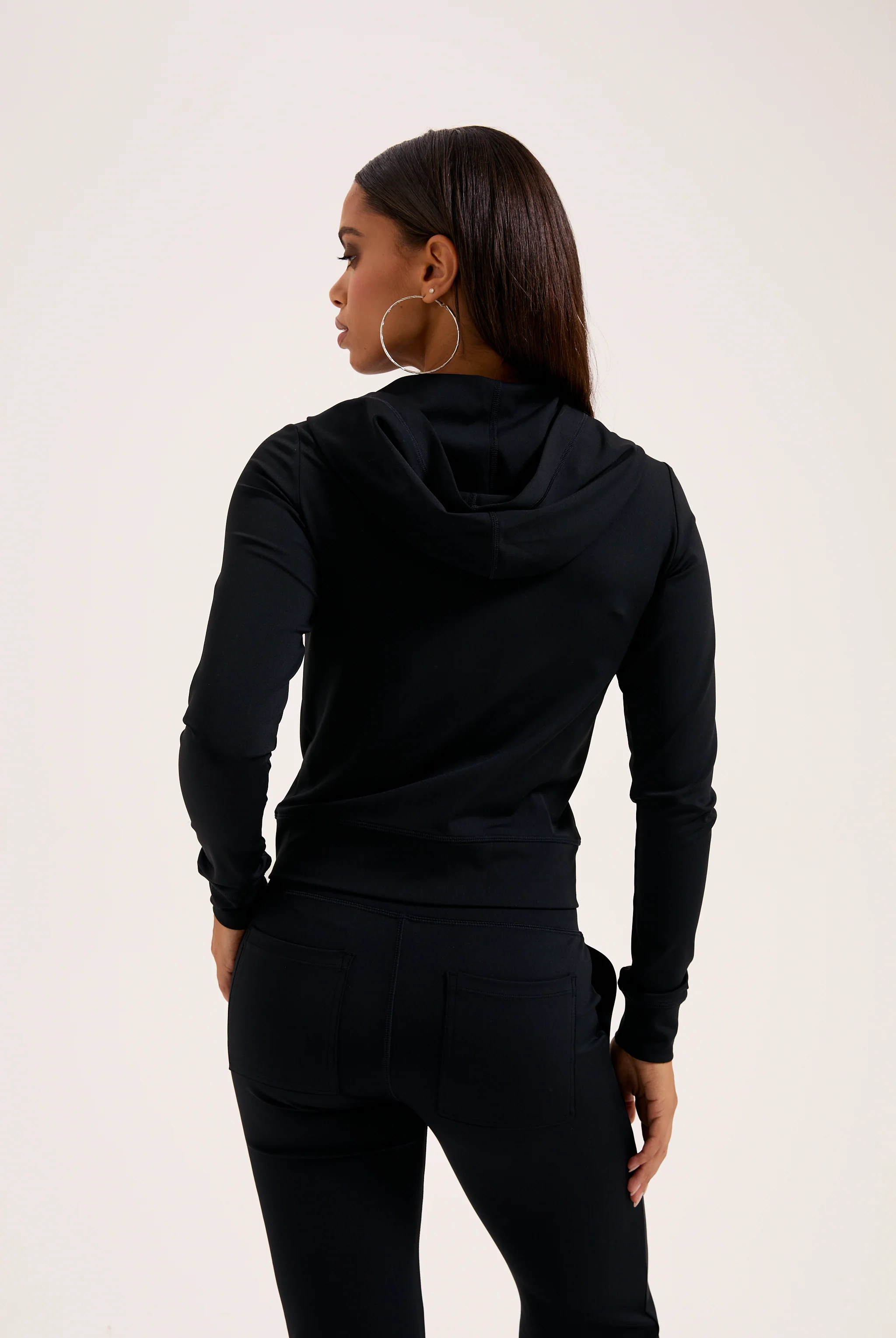 BLACK PEACHED ACTIVE LOW RISE PANTS - Image 8