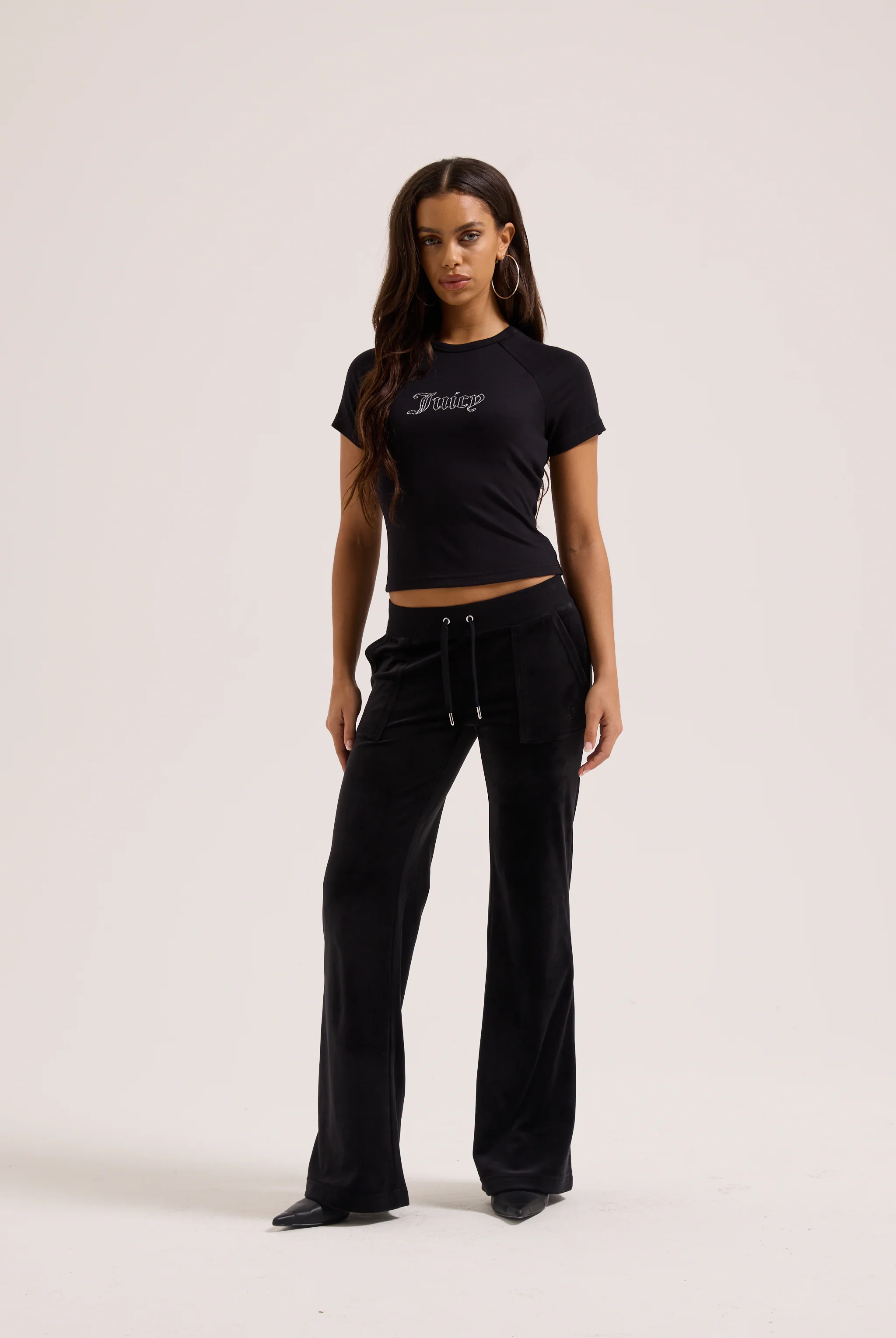 BLACK RAGLAN DIAMANTÉ BABY TEE - Image 6