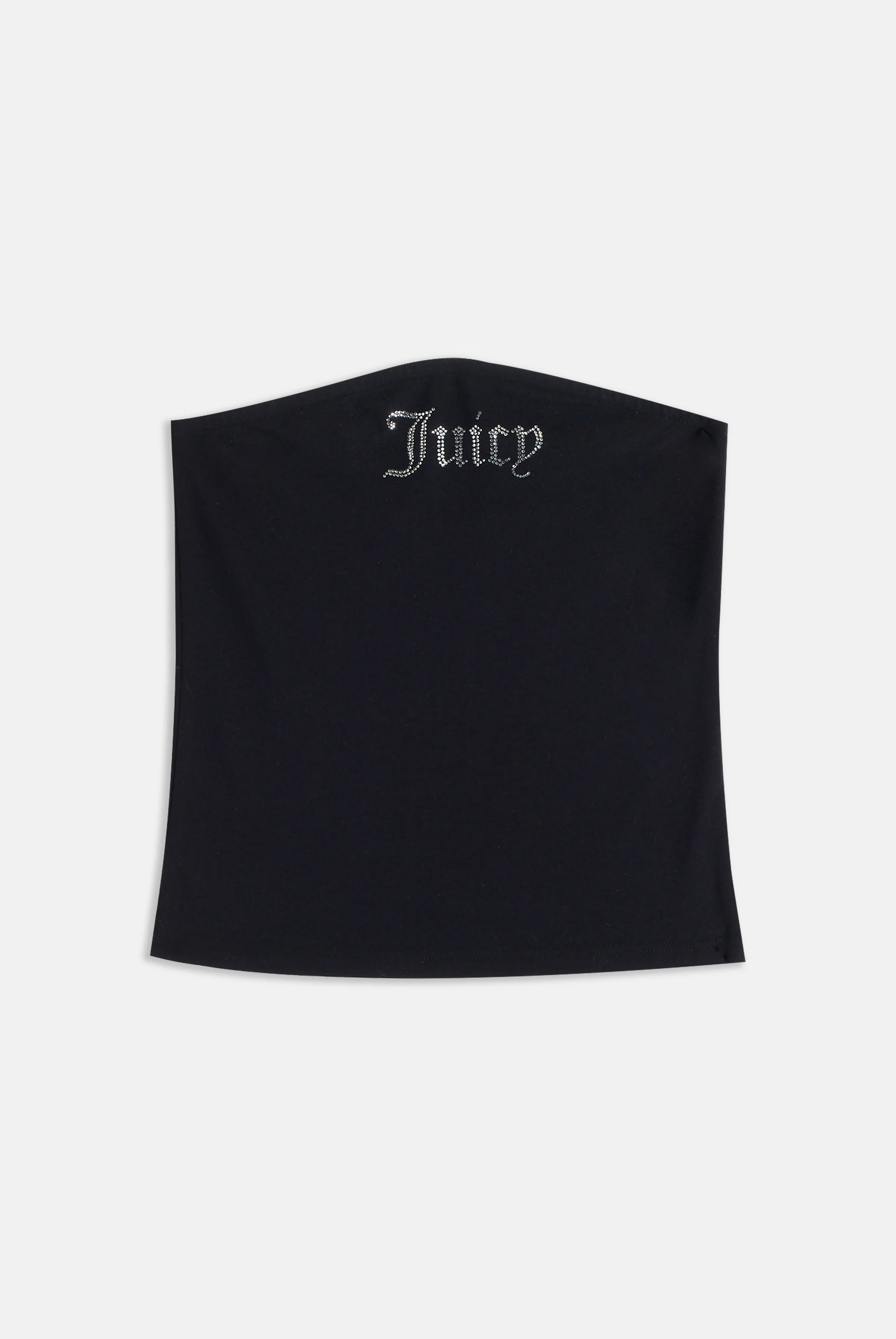 BLACK DIAMANTÉ JERSEY LONG BANDEAU TOP - Image 2