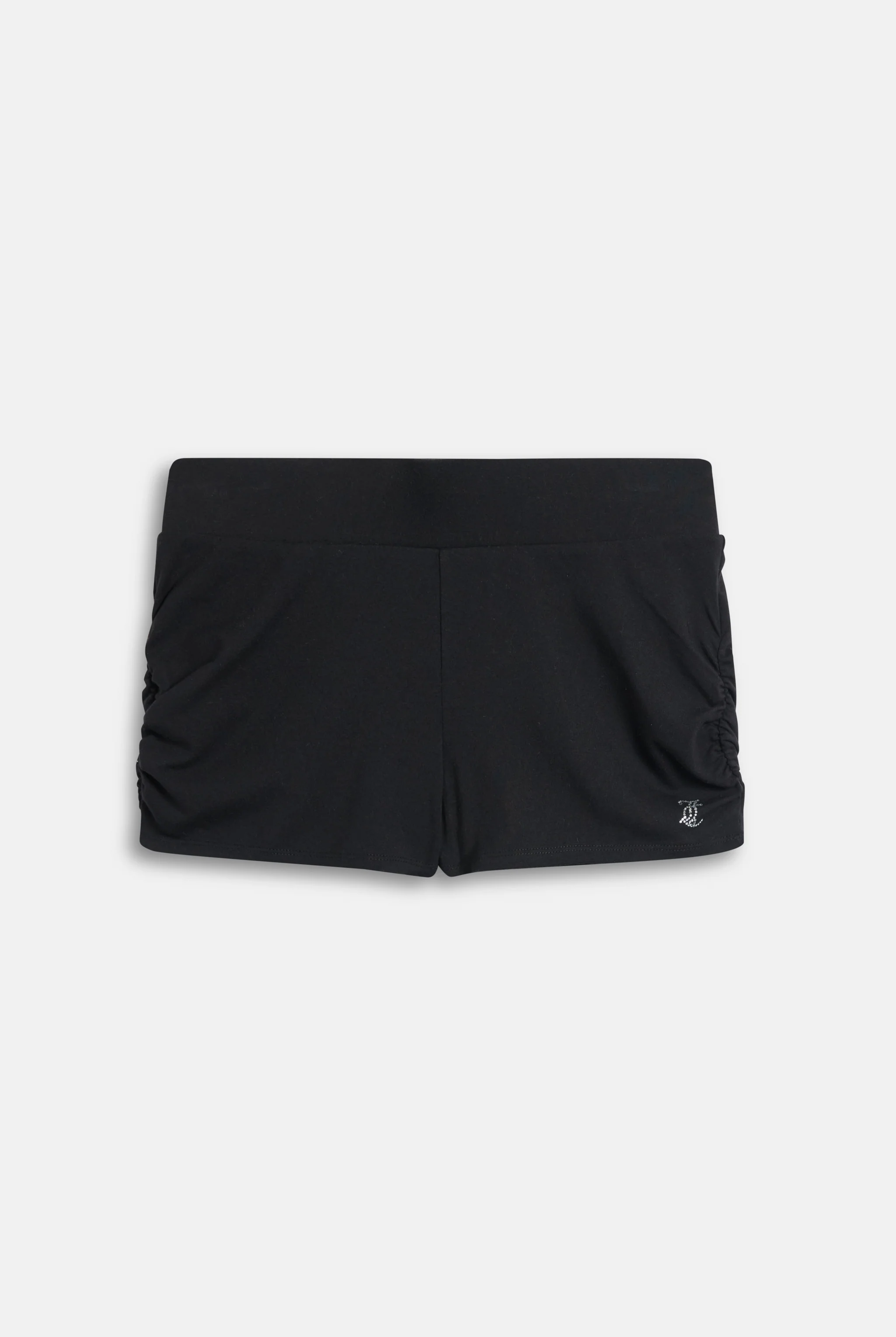 BLACK DIAMANTÉ RUCHED BOOTY SHORT - Image 5