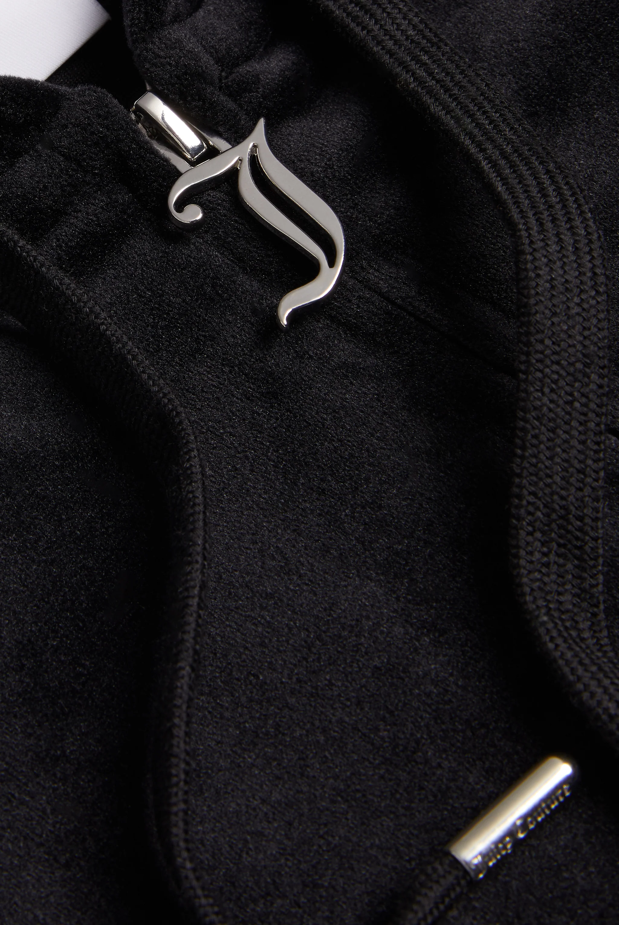 BLACK DIAMANTÉ VELOUR ZIP-THROUGH HOODIE - Image 6