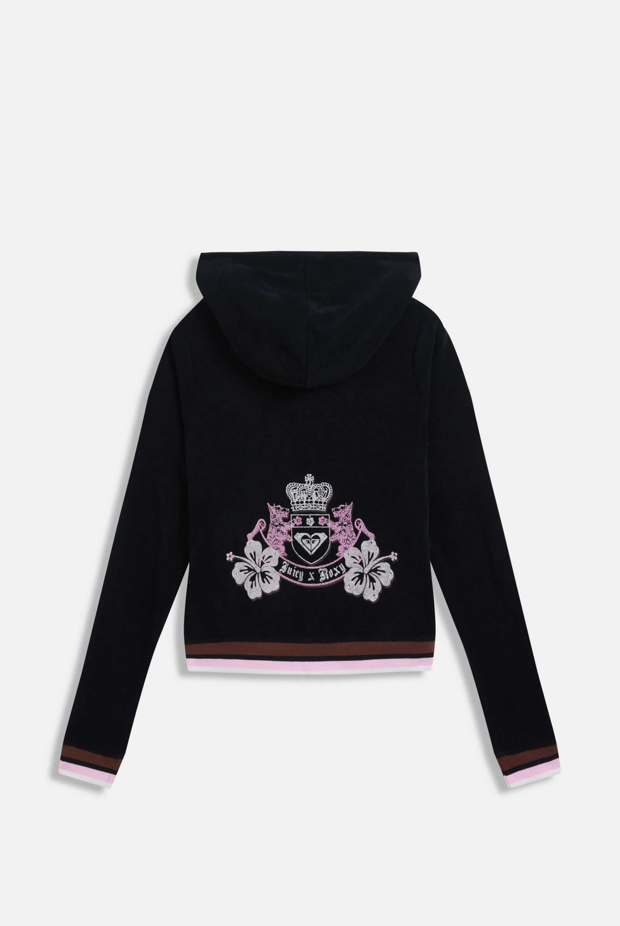BLACK ROXY x JUICY COUTURE TERRY TOWELLING HOODIE - Image 2