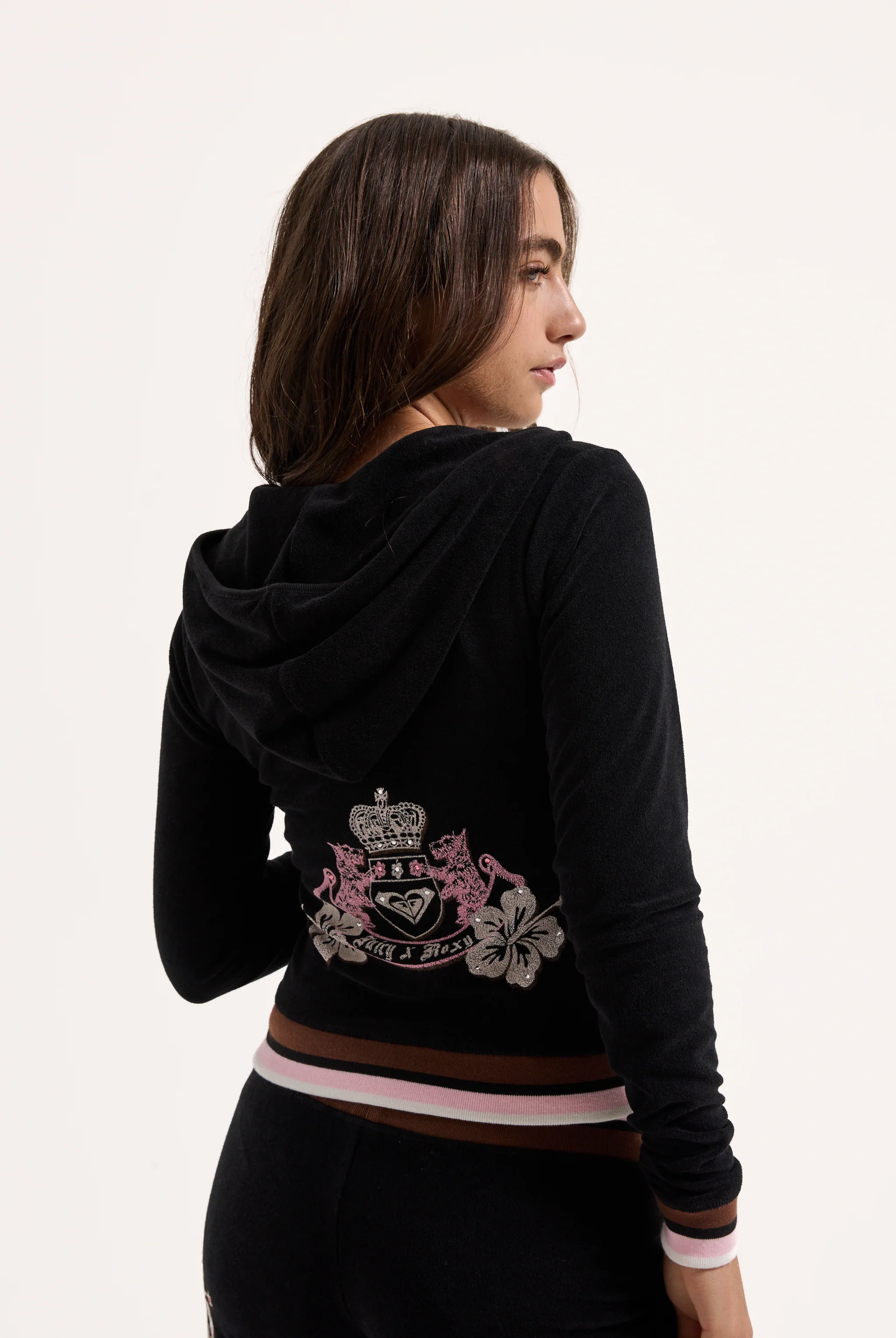 BLACK ROXY x JUICY COUTURE TERRY TOWELLING HOODIE - Image 7