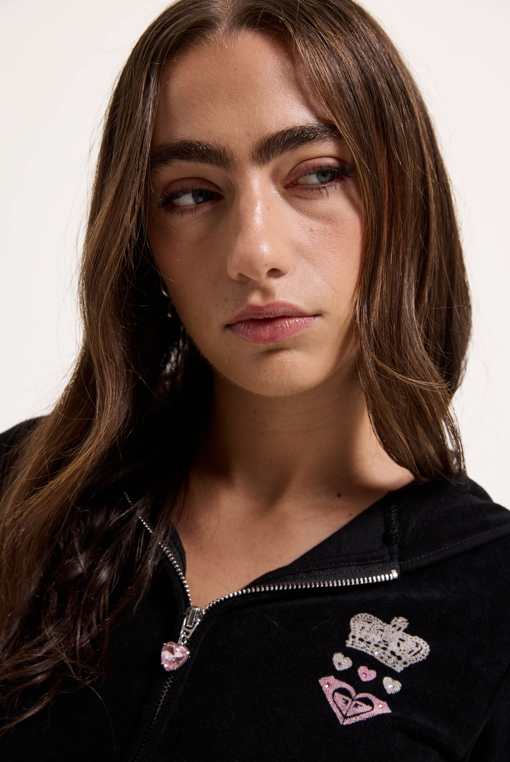 BLACK ROXY x JUICY COUTURE TERRY TOWELLING HOODIE - Image 8