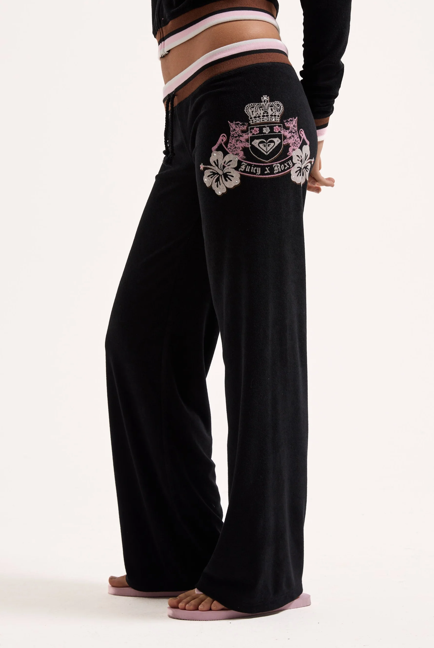 BLACK ROXY x JUICY COUTURE TERRY TOWELLING OG STRAIGHT BOTTOM - Image 7