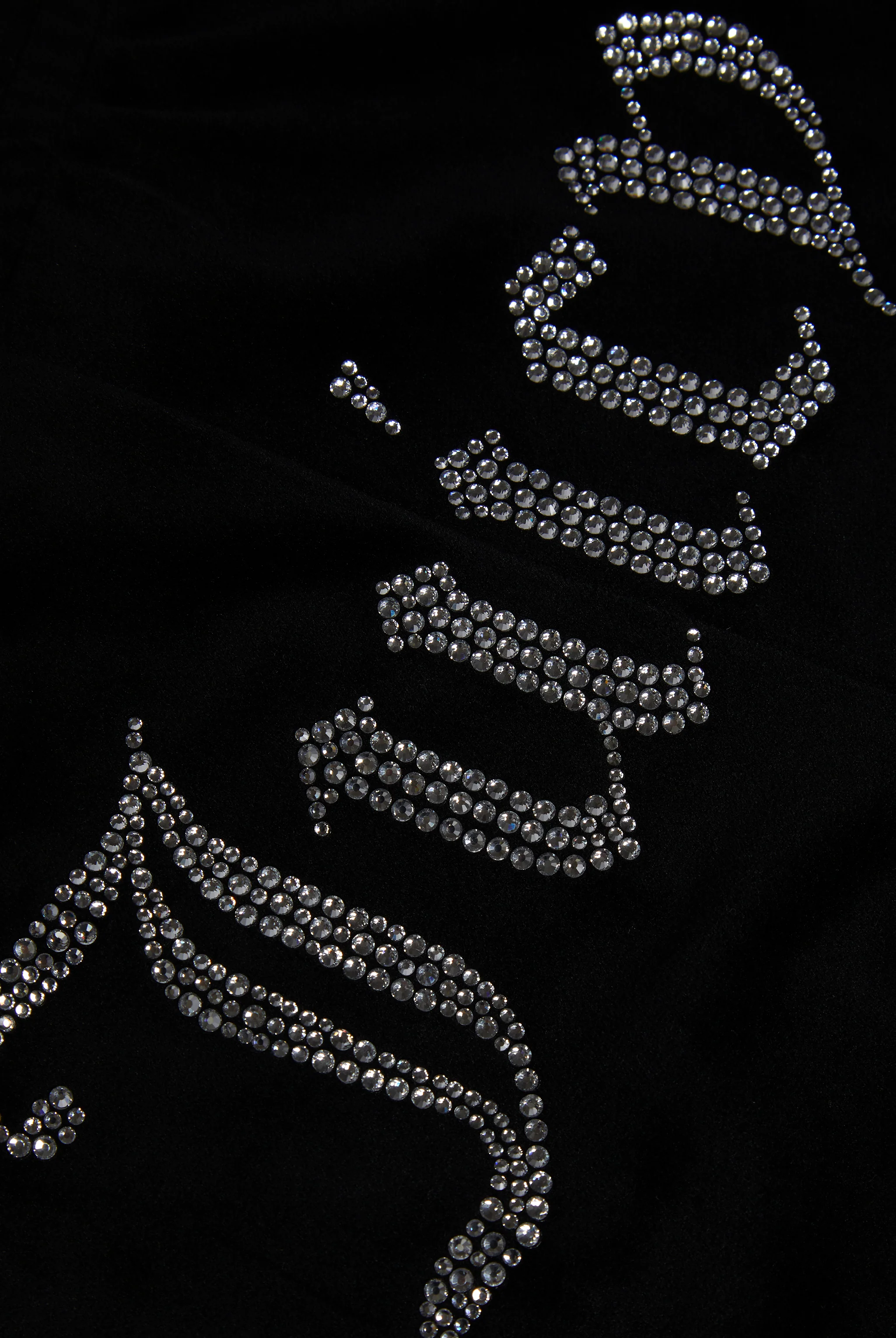 BLACK VELOUR DIAMANTÉ TRACK SHORTS - Image 9