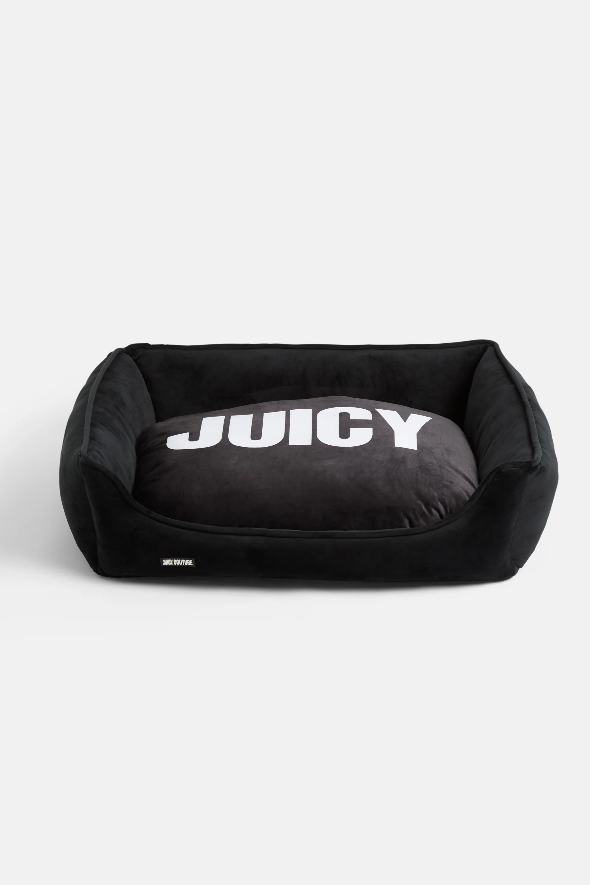 MEDIUM BLACK VELOUR JUICY PET BED