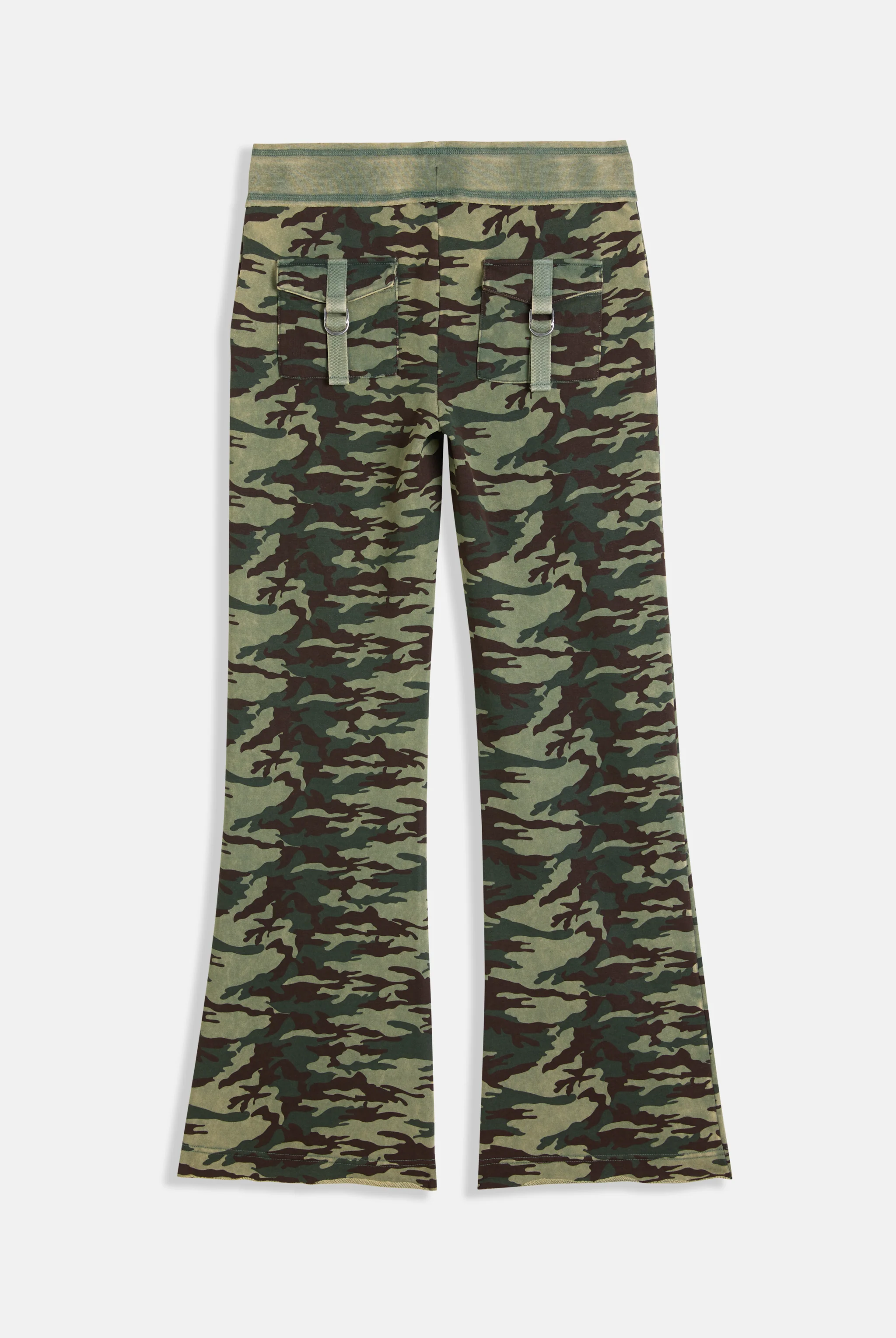CAMO PRINT WASHED COTTON LOW RISE TRACK BOTTOMS - Image 8