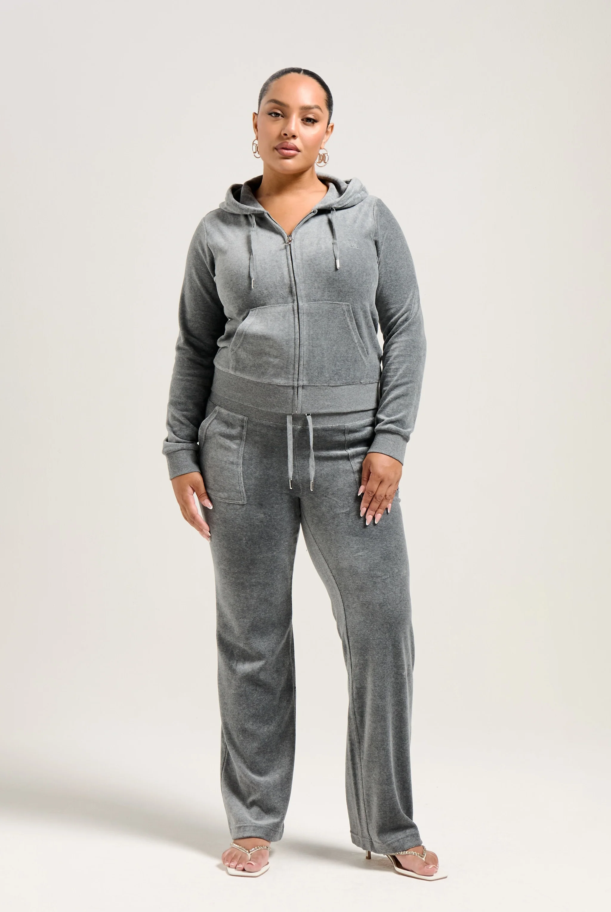 CHARCOAL MARL COTTON VELOUR ROBERTSON HOODIE - Image 11