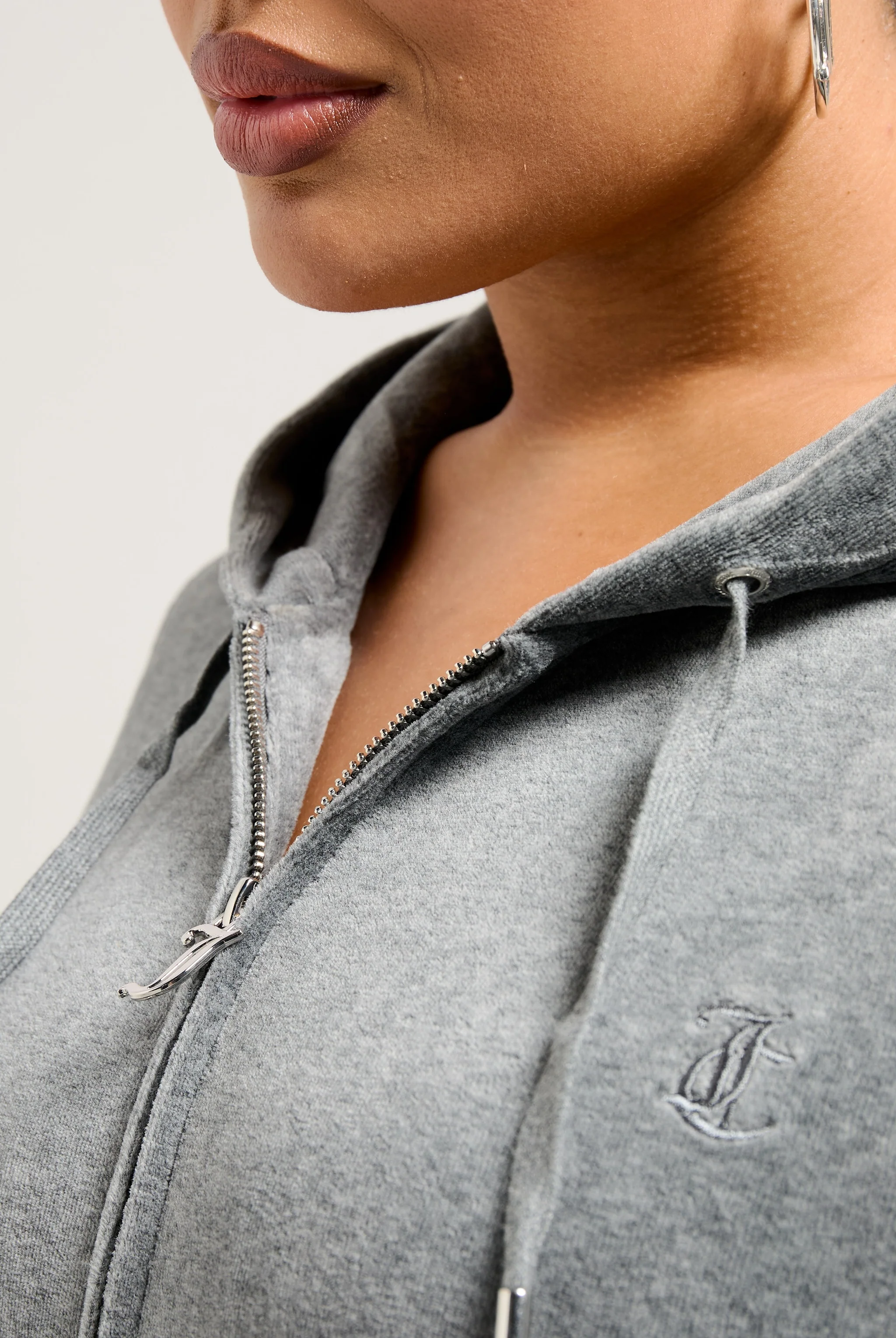 CHARCOAL MARL COTTON VELOUR ROBERTSON HOODIE - Image 12