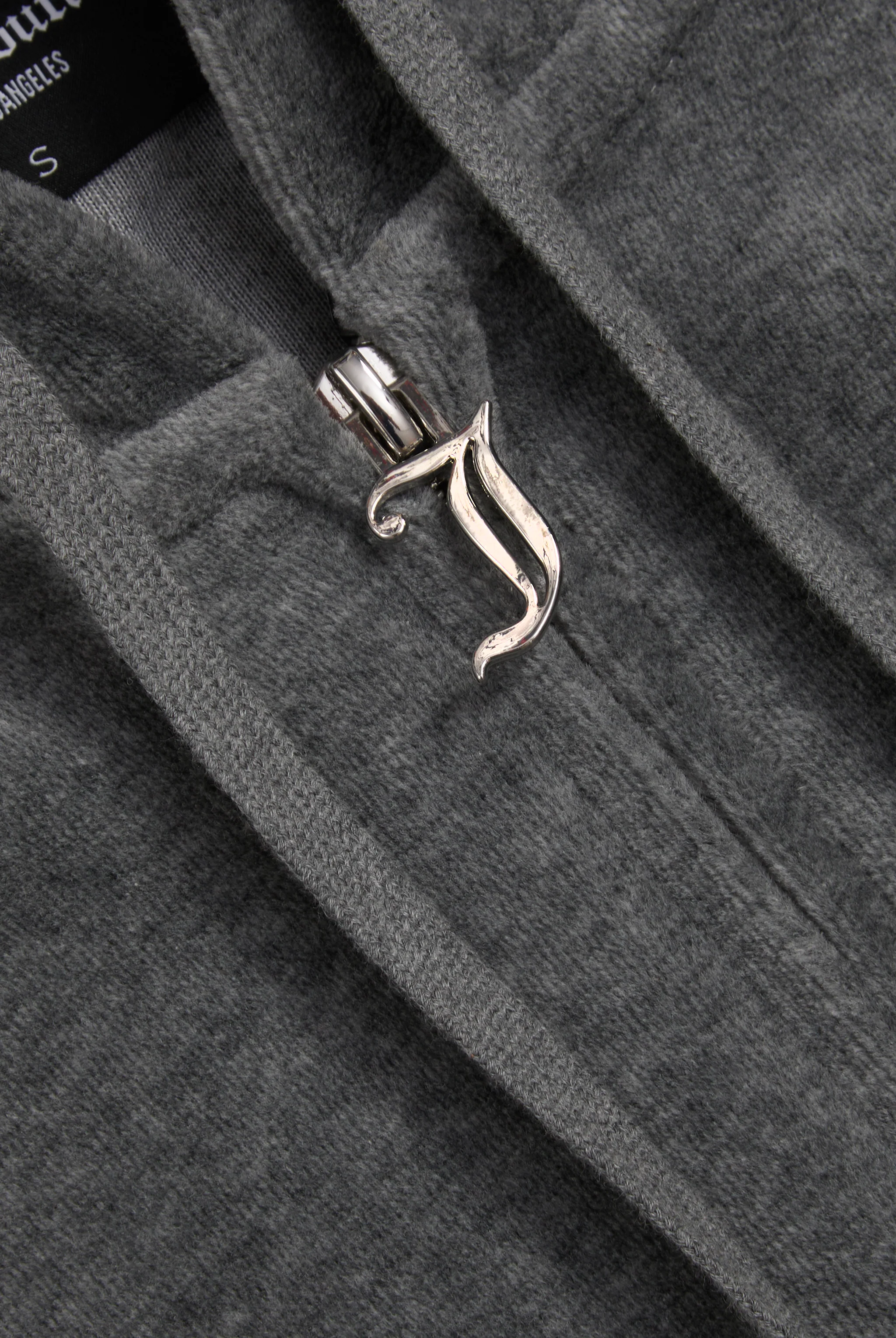 CHARCOAL MARL COTTON VELOUR ROBERTSON HOODIE - Image 8