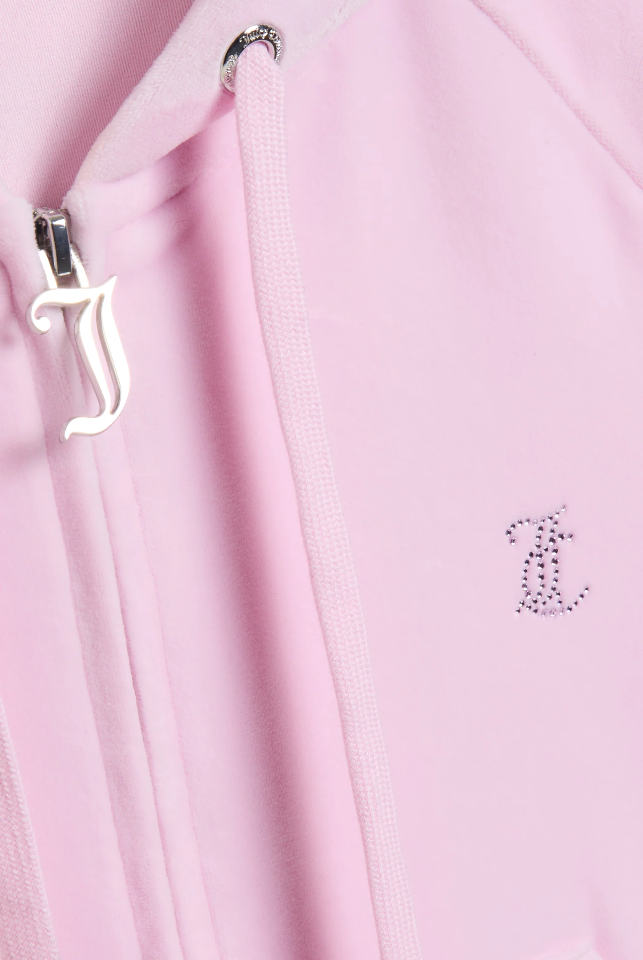 CHERRY BLOSSOM OUTLINE DIAMANTÉ VELOUR ZIP-THROUGH HOODIE - Image 5