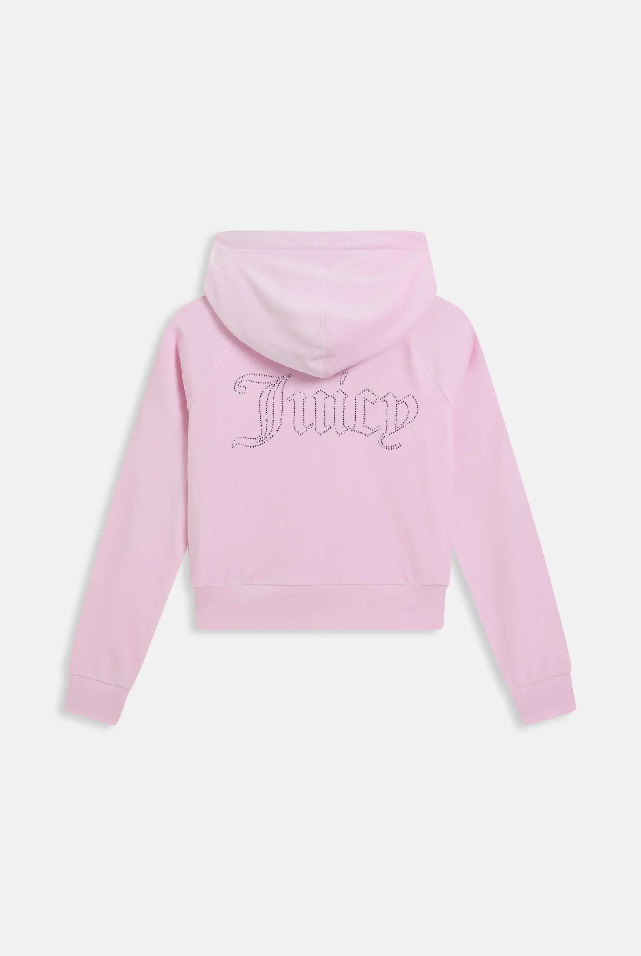 CHERRY BLOSSOM OUTLINE DIAMANTÉ VELOUR ZIP-THROUGH HOODIE - Image 8
