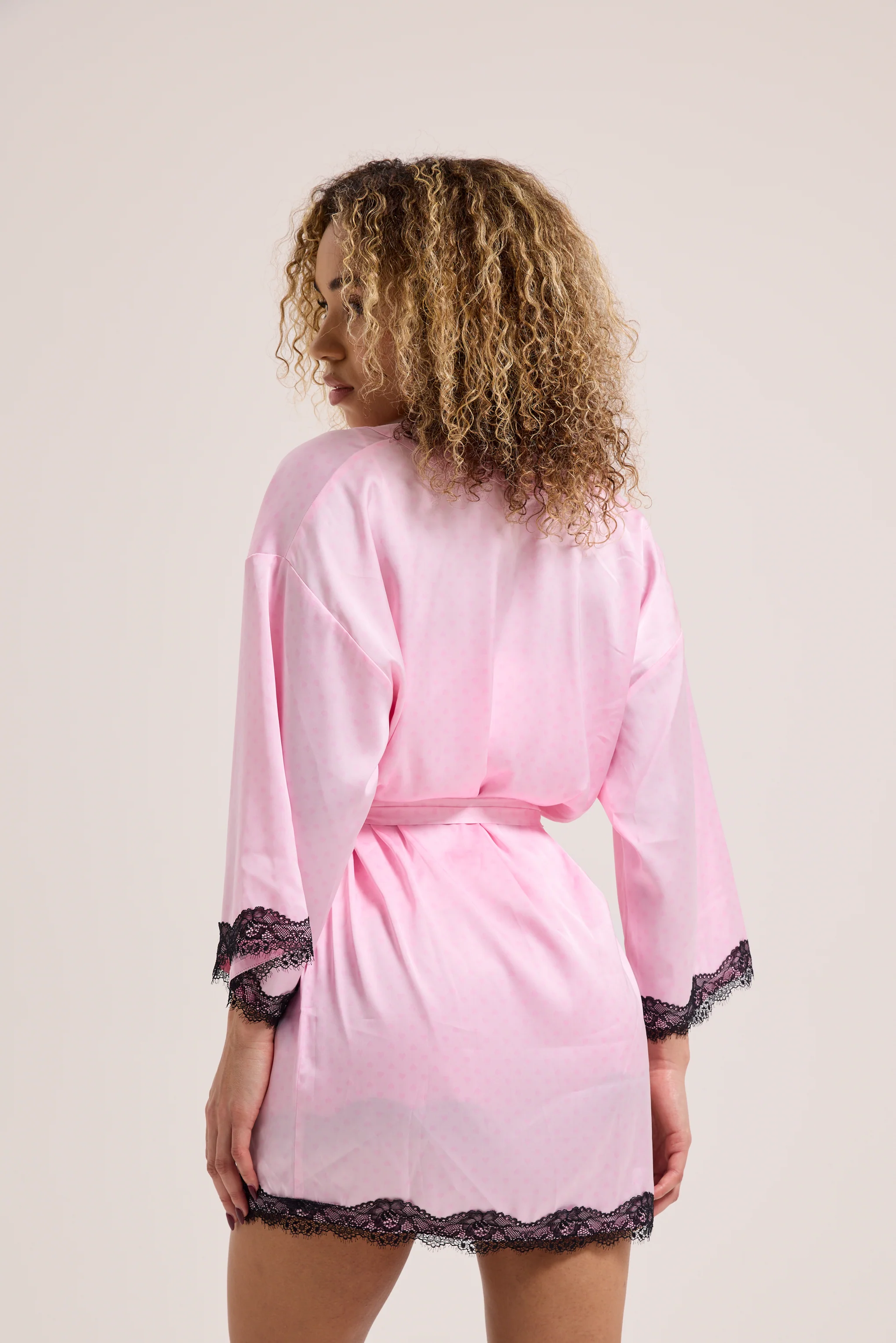 CHERRY BLOSSOM HEART LACE TRIM ROBE - Image 7