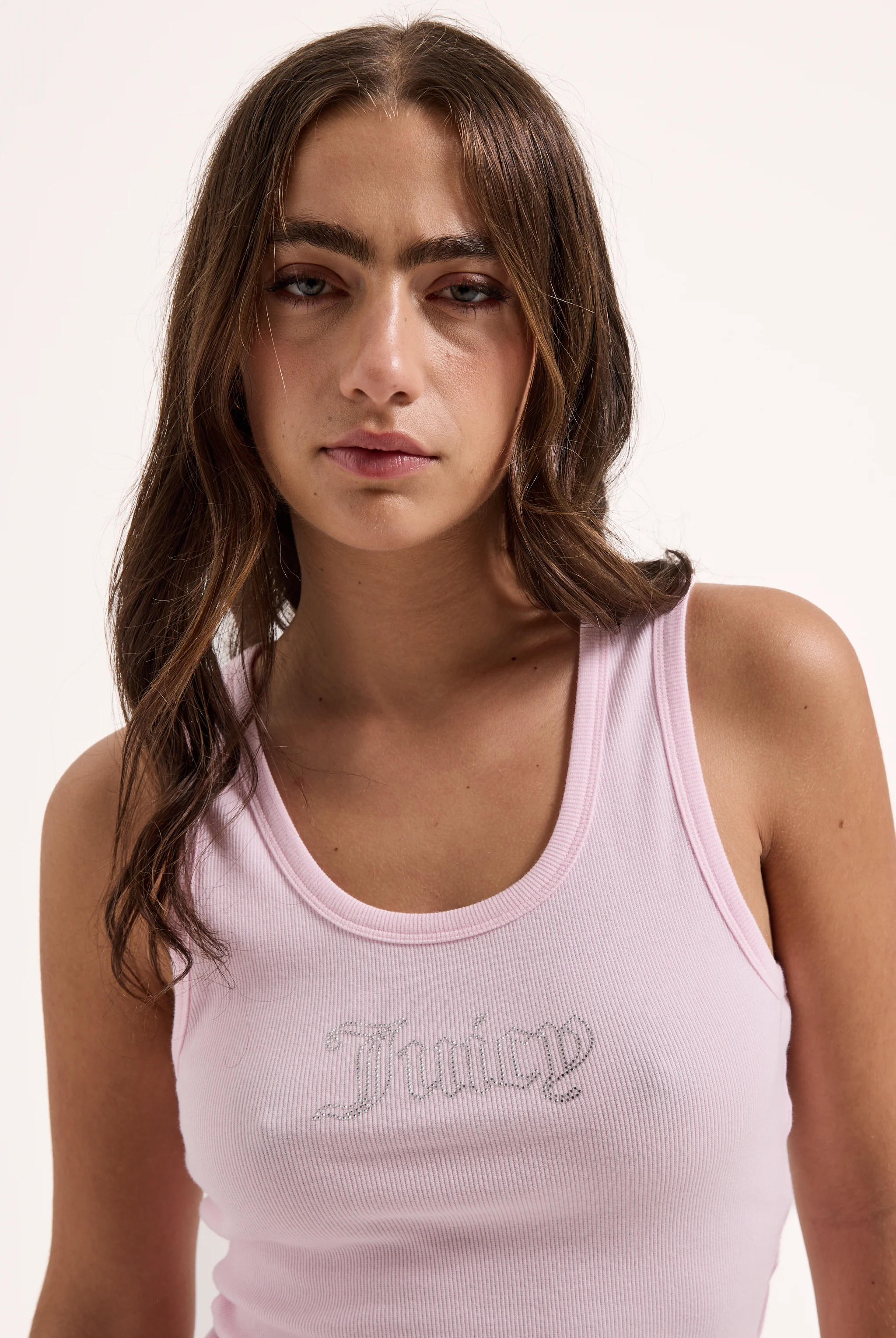 CHERRY BLOSSOM RIBBED OUTLINE DIAMANTÉ RACER VEST - Image 3