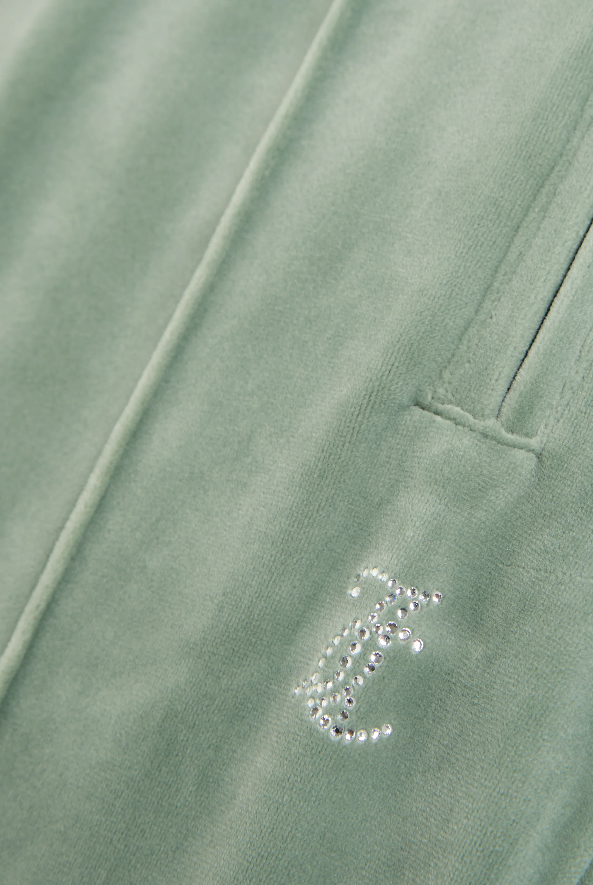 CHINOIS GREEN VELOUR DIAMANTÉ TRACKSUIT BOTTOM - Image 5