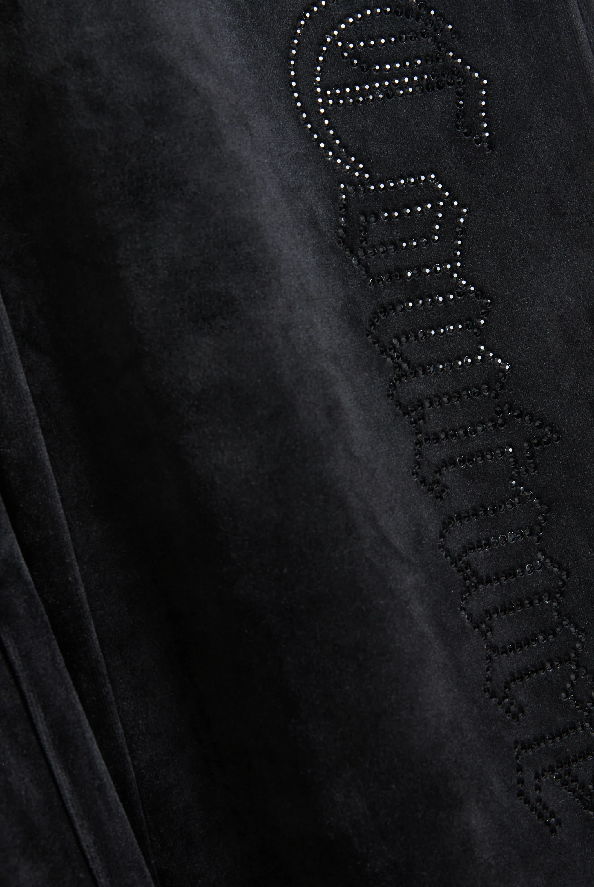 BLACK OUTLINE DIAMANTÉ CLASSIC VELOUR LOW RISE PANT - Image 4
