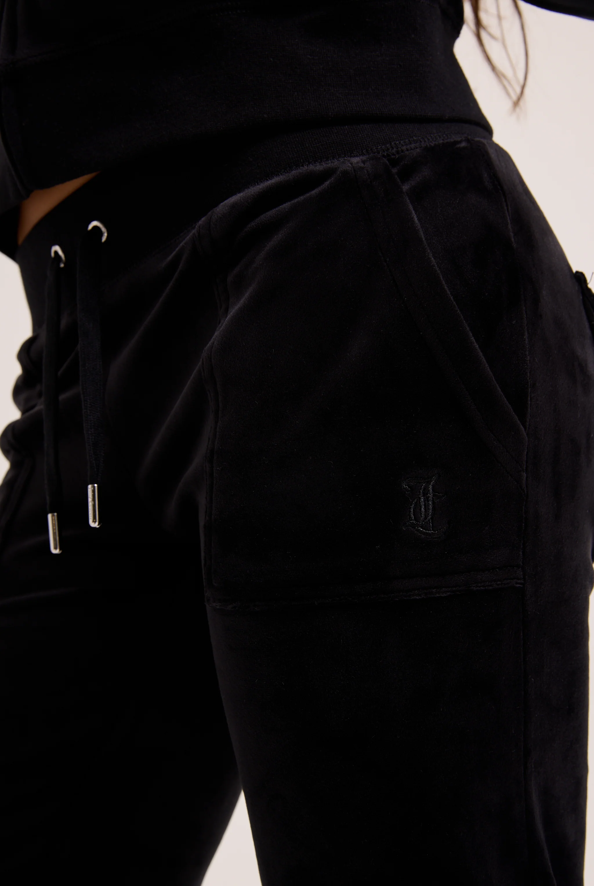 BLACK CLASSIC VELOUR DEL RAY POCKETED BOTTOMS - Image 9