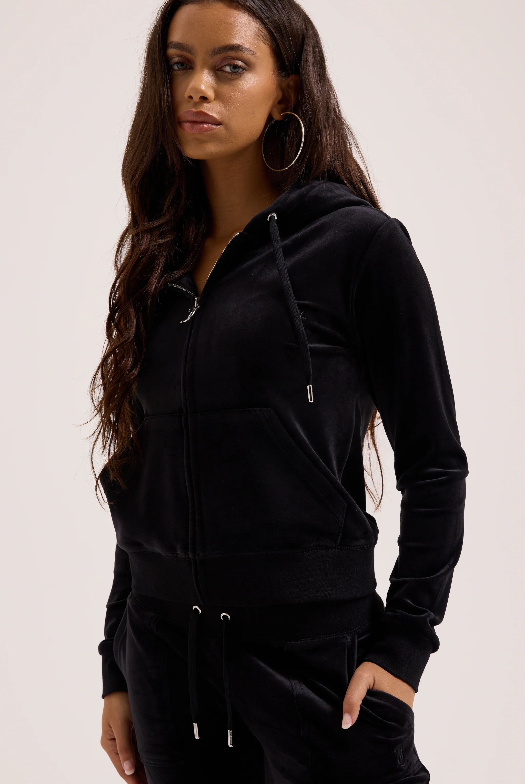 BLACK CLASSIC VELOUR ROBERTSON HOODIE - Image 3