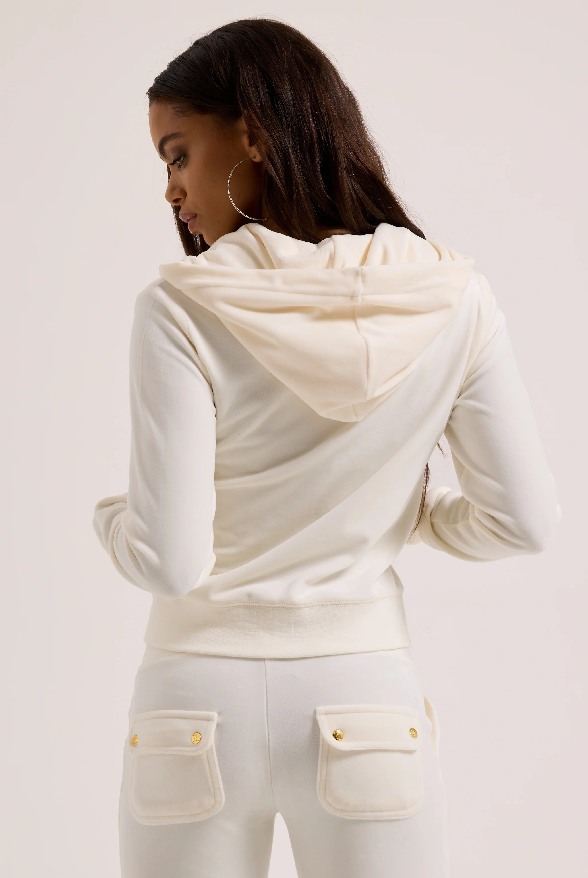 CREAM / GOLD CLASSIC VELOUR ROBERTSON HOODIE - Image 9