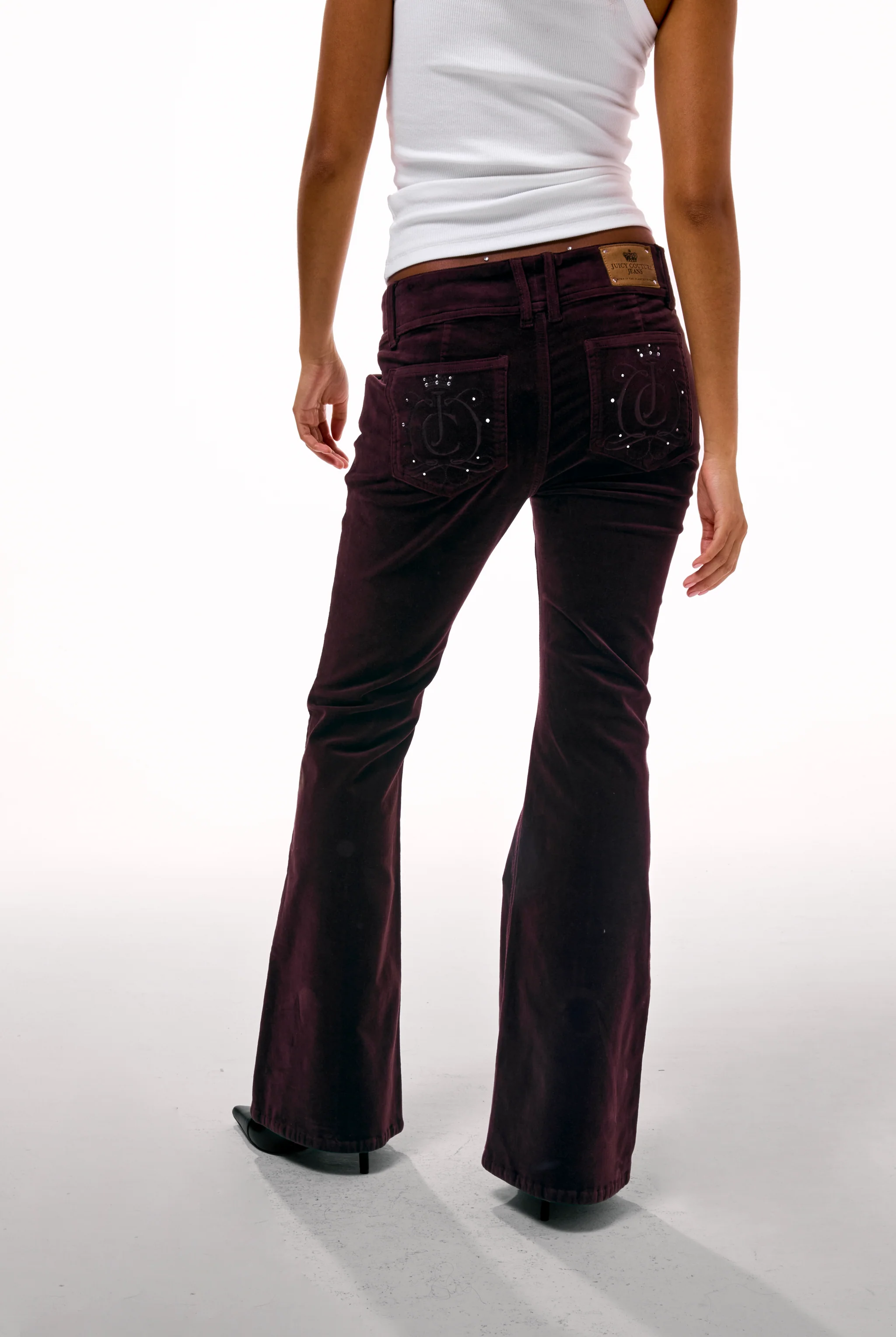 JAVA CREST VELOUR DENIM LOW RISE FLARE JEANS - Image 3
