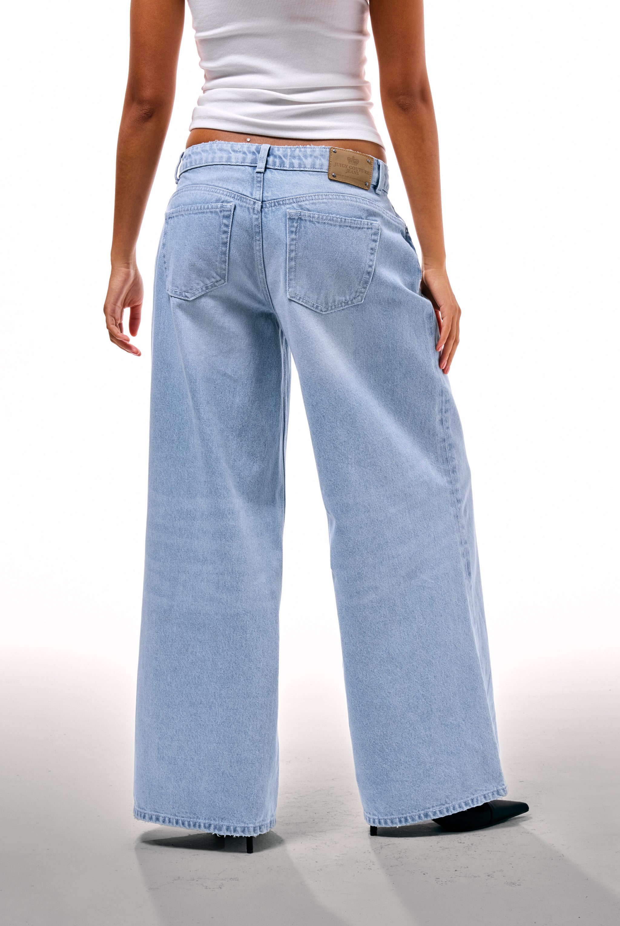 LIGHT WASH DIAMANTÉ WIDE LEG JEANS - Image 7