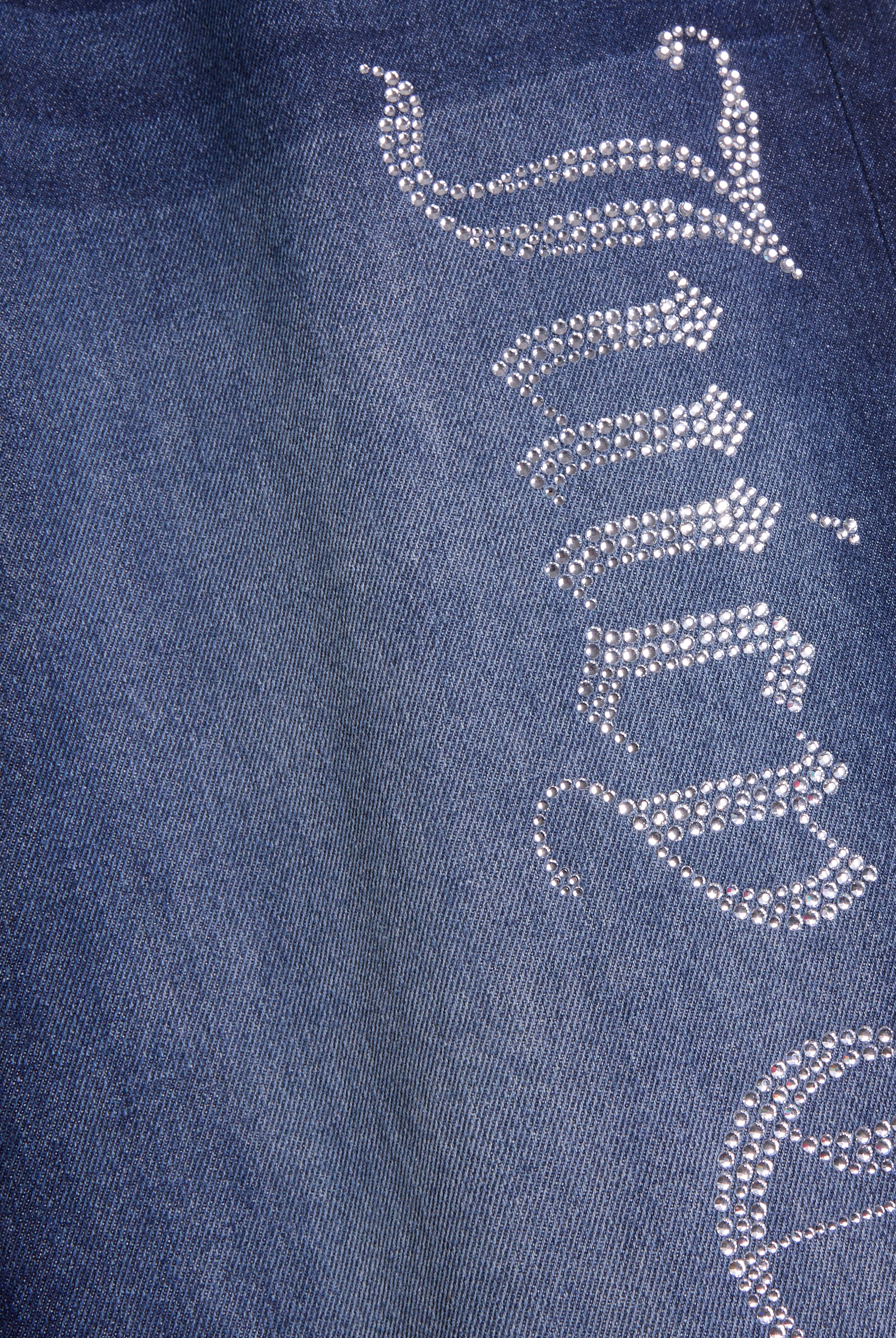 MID WASH DIAMANTÉ WIDE LEG JEANS - Image 7