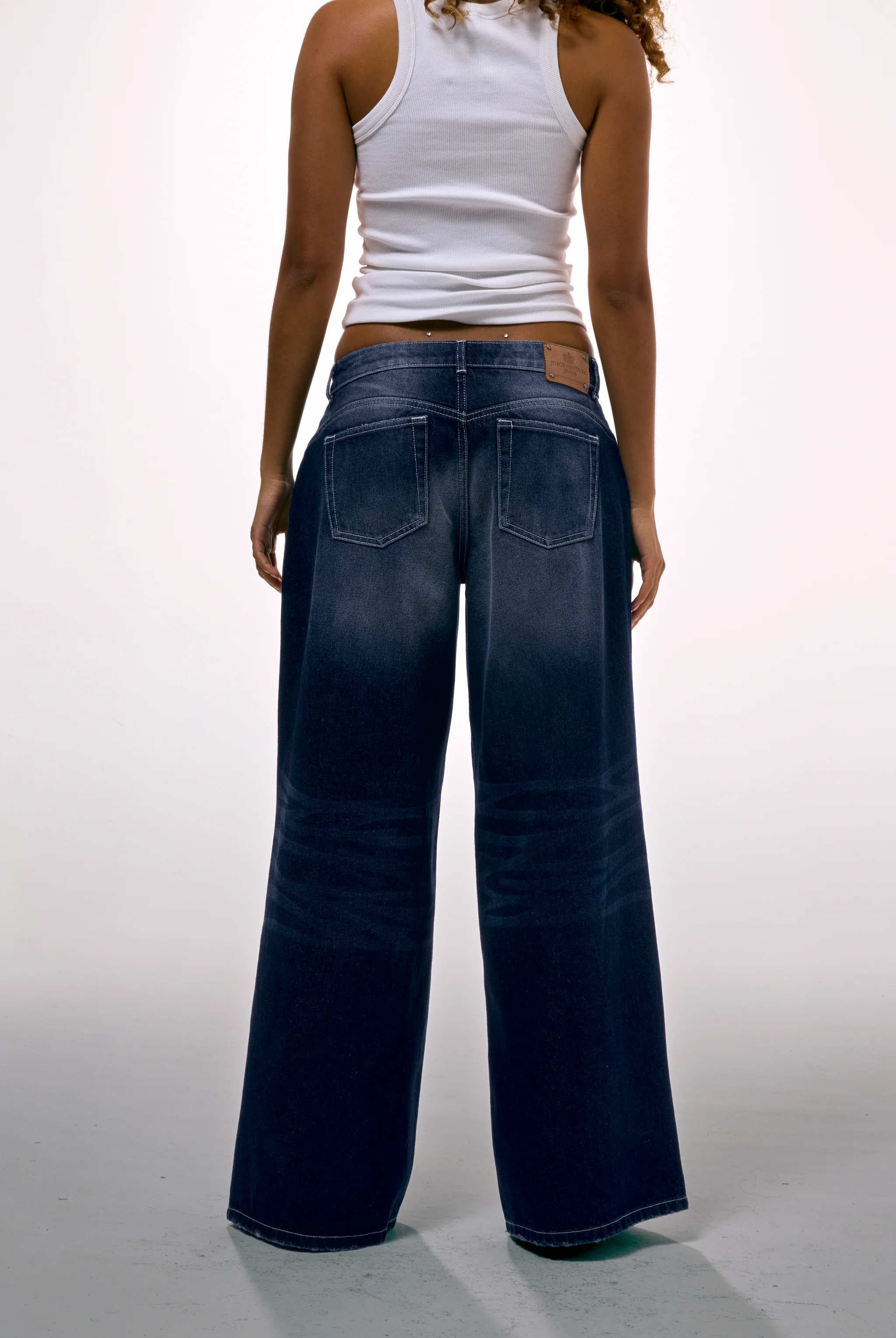 MID WASH DIAMANTÉ WIDE LEG JEANS - Image 8