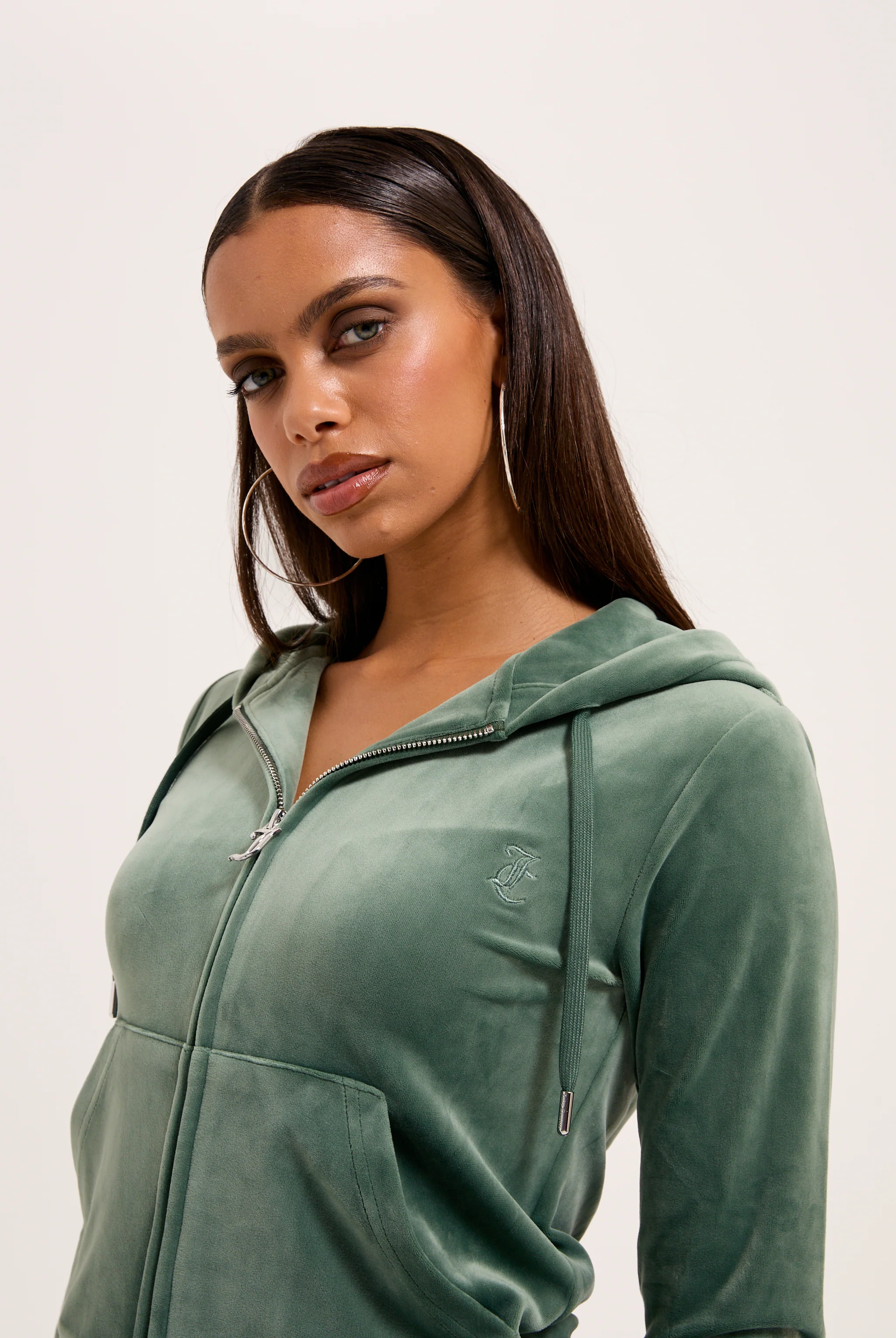 DUCK GREEN CLASSIC VELOUR ROBERTSON HOODIE - Image 4