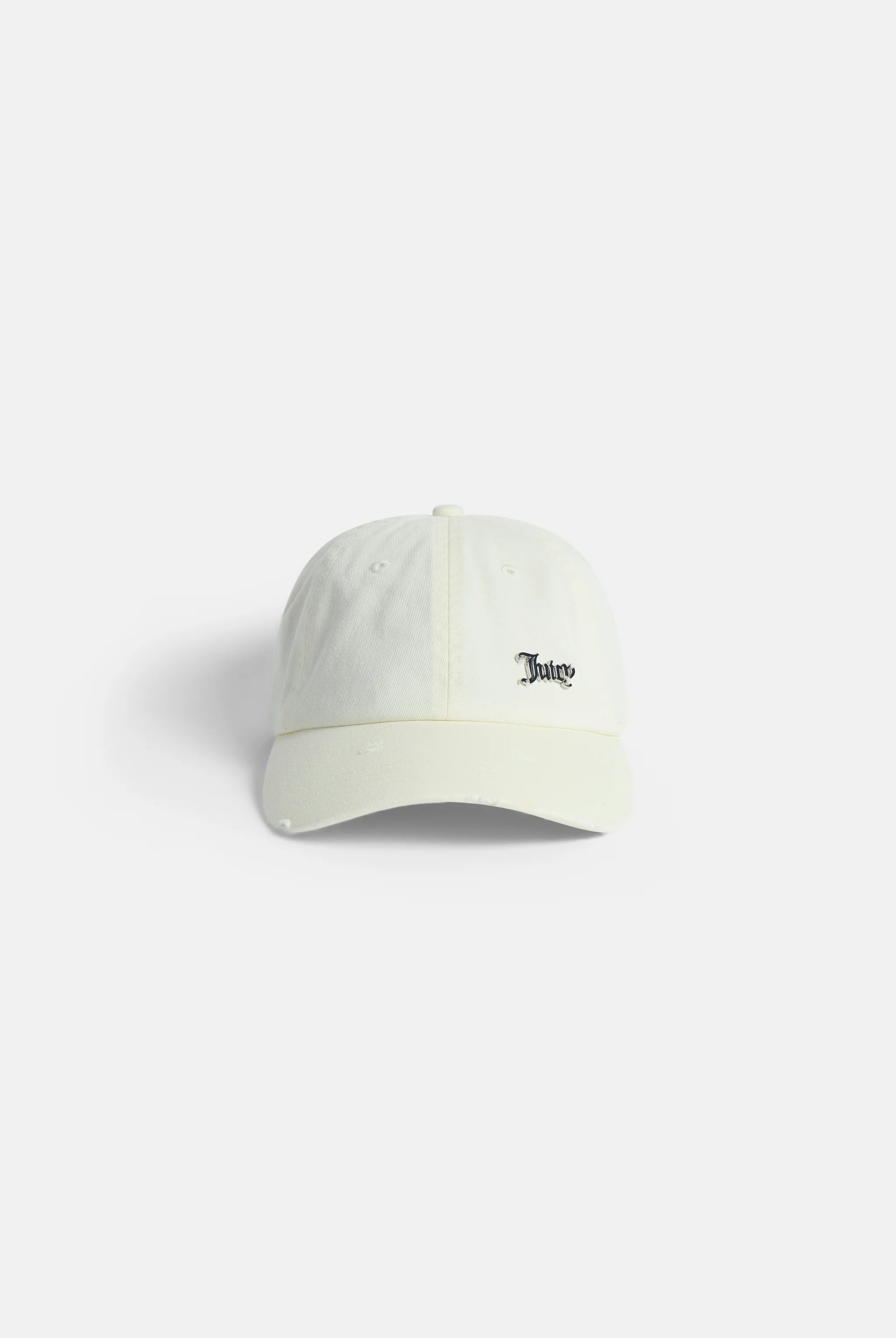 ECRU DISTRESSED COTTON DENIM CAP - Image 2