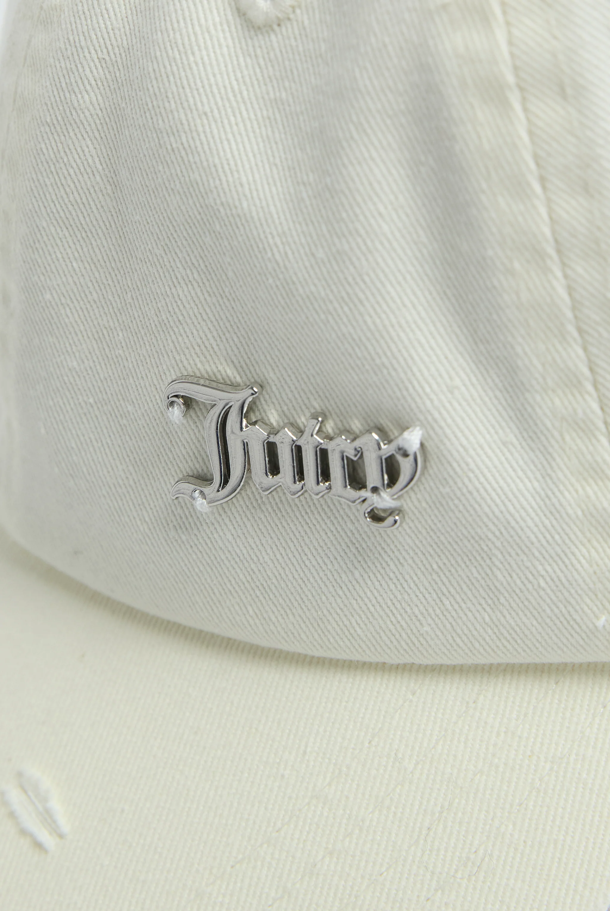 ECRU DISTRESSED COTTON DENIM CAP - Image 5
