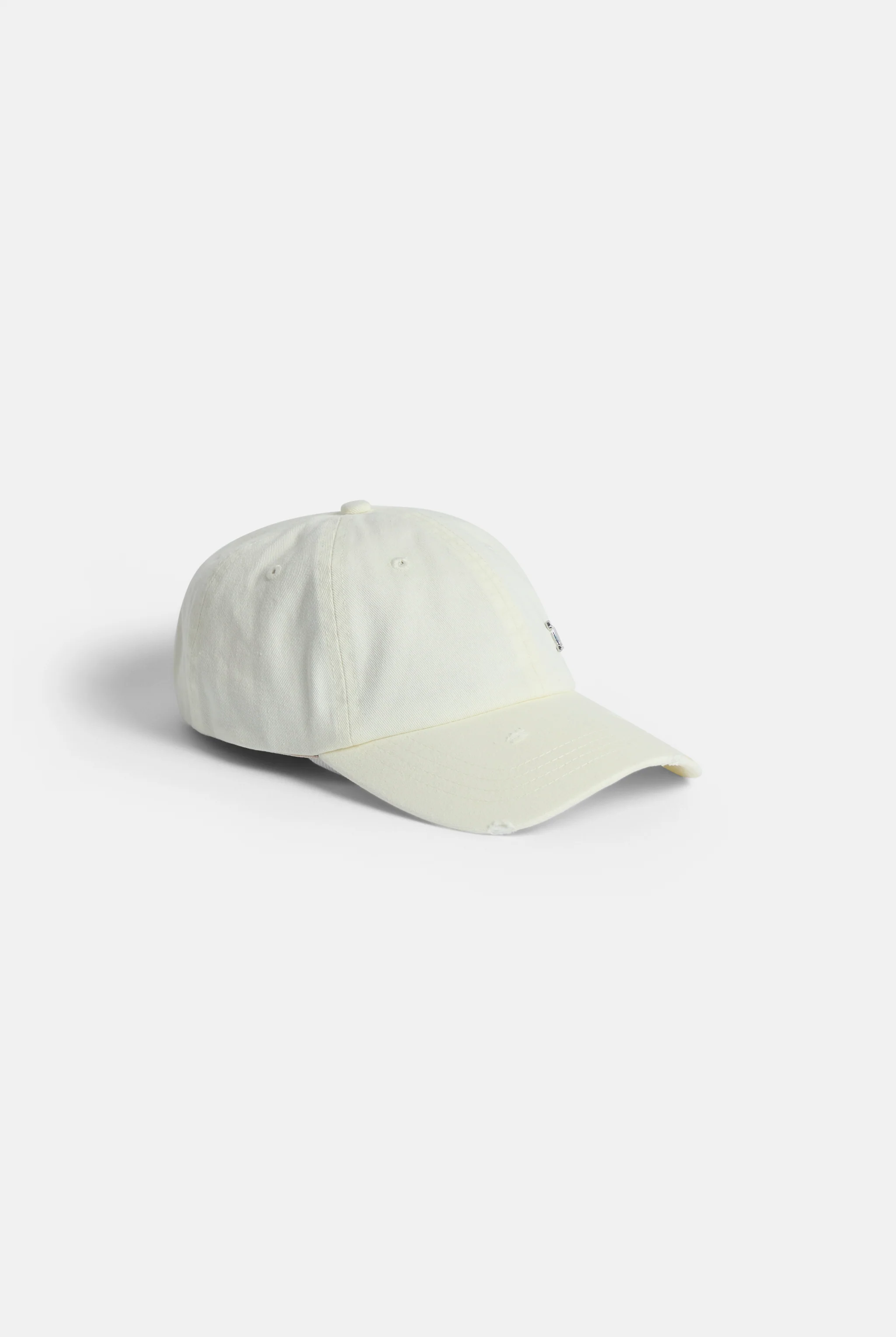 ECRU DISTRESSED COTTON DENIM CAP - Image 6