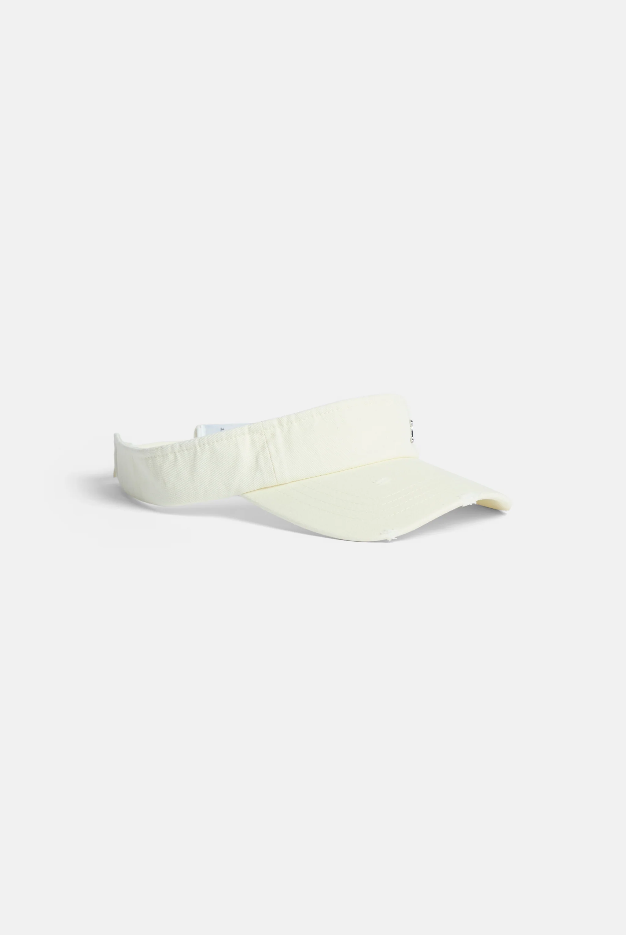 ECRU DISTRESSED COTTON DENIM VISOR - Image 3