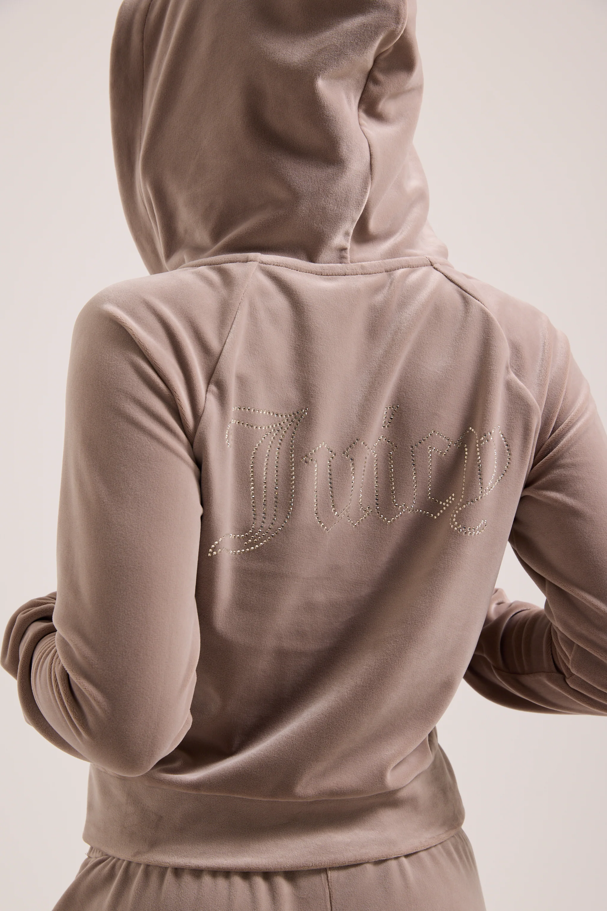 FUNGI OUTLINE DIAMANTÉ VELOUR ZIP-THROUGH HOODIE - Image 6