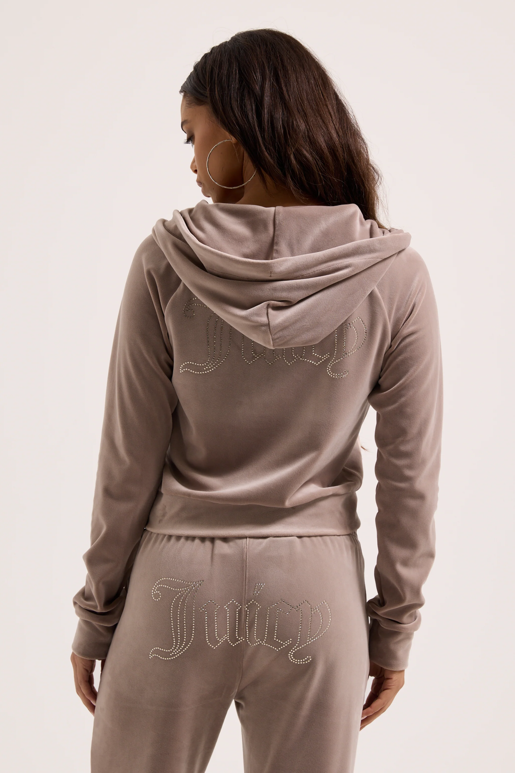 FUNGI OUTLINE DIAMANTÉ VELOUR ZIP-THROUGH HOODIE - Image 9