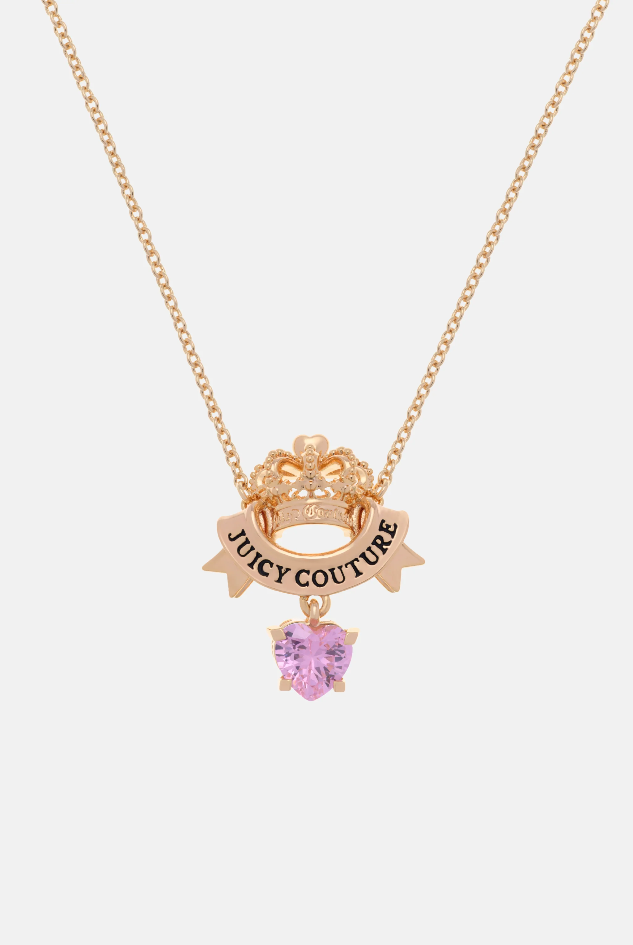 GOLD CROWN & CRYSTAL HEART NECKLACE - Image 3