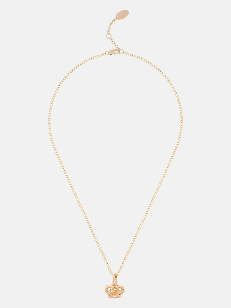GOLD TONE CRYSTAL HERITAGE CROWN PENDANT