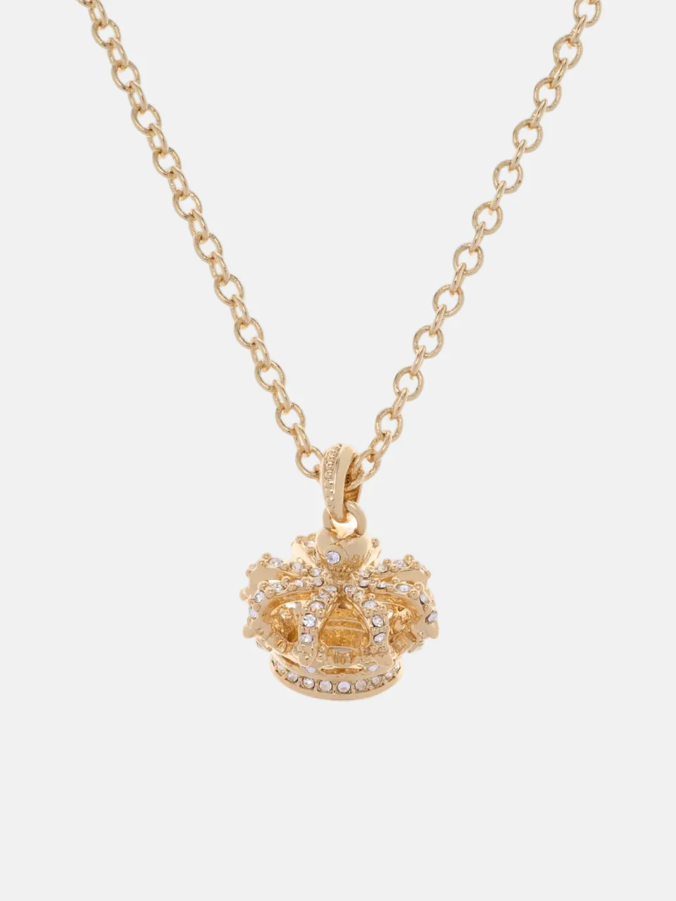 GOLD TONE CRYSTAL HERITAGE CROWN PENDANT - Image 5