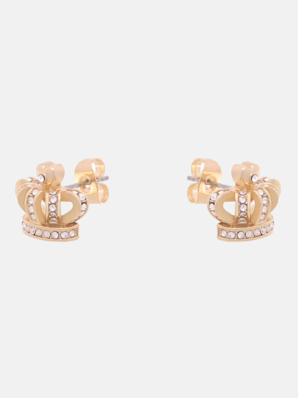 GOLD TONE CRYSTAL ICON STUD EARRING - Image 3