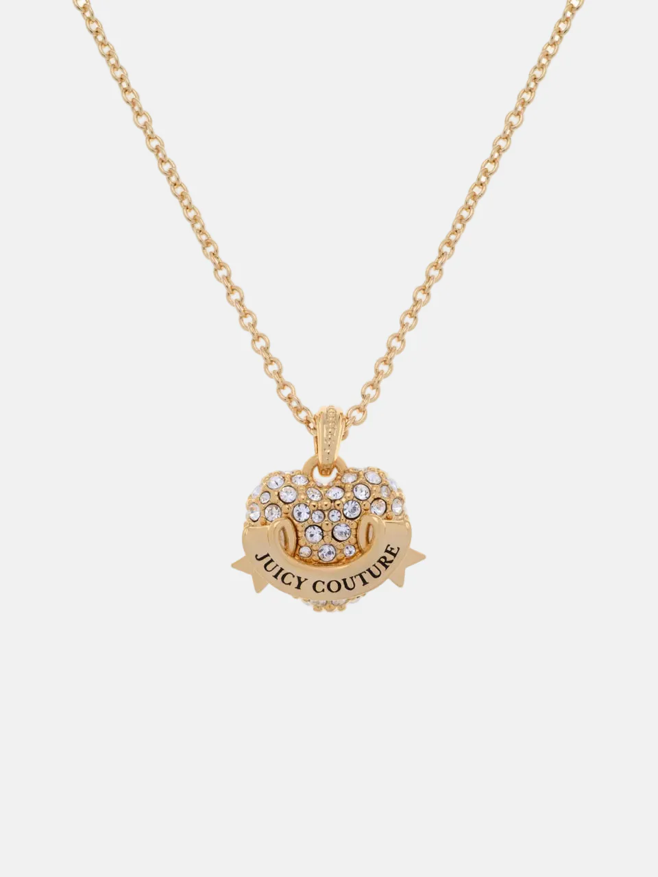 GOLD TONE CRYSTAL ICON HEART PENDANT NECKLACE - Image 3