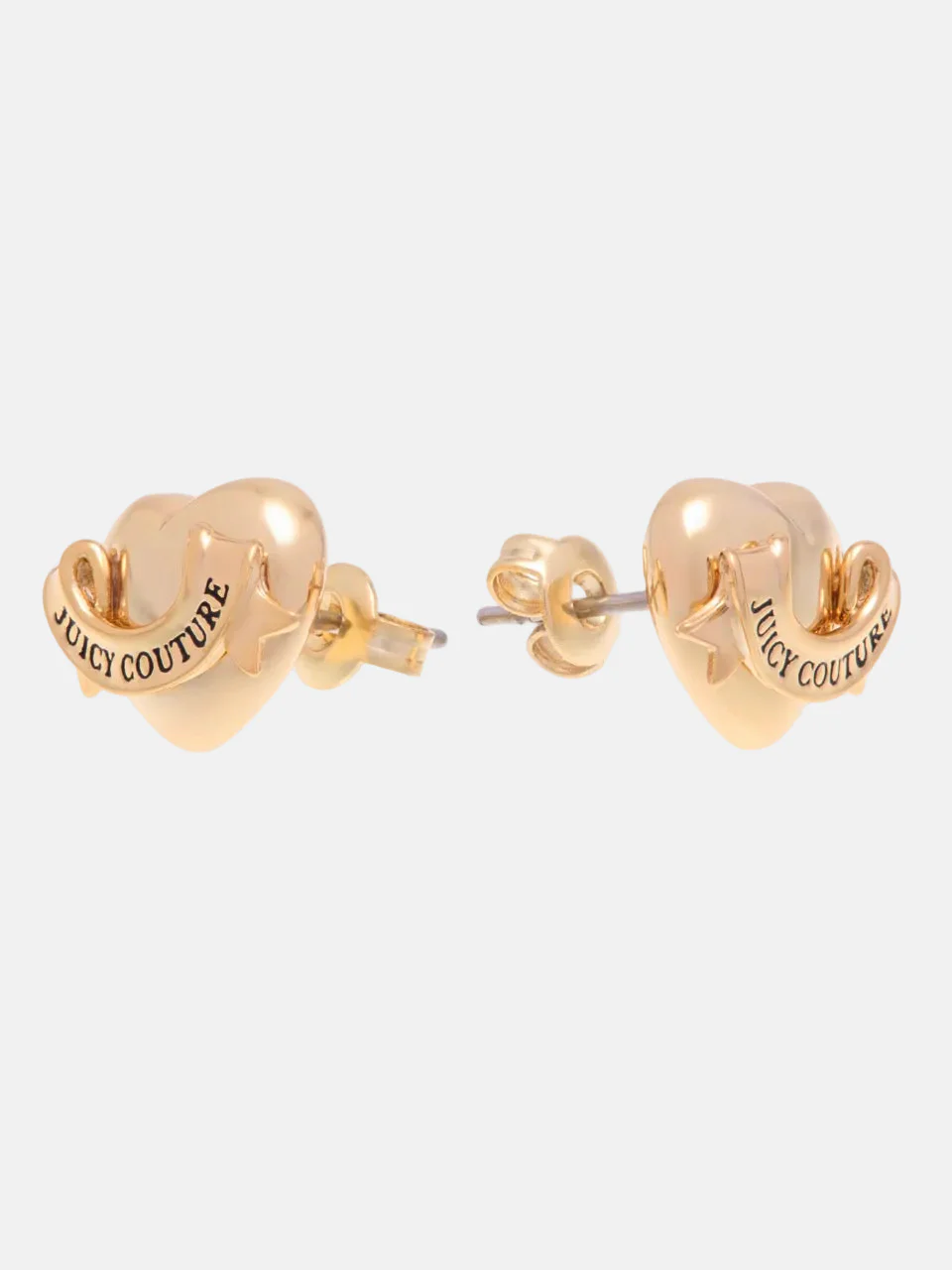 GOLD TONE ICON HEART STUD EARRINGS - Image 3