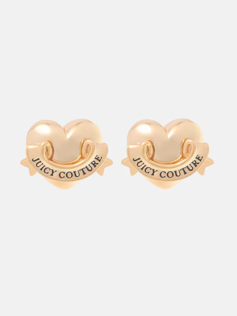GOLD TONE ICON HEART STUD EARRINGS - Image 5
